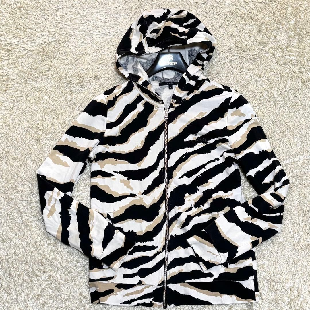 Gucci Gucci Zebra Parka Hoodie - Silver Hardware, Size M Size US M / EU 48-50 / 2 - 2 Thumbnail