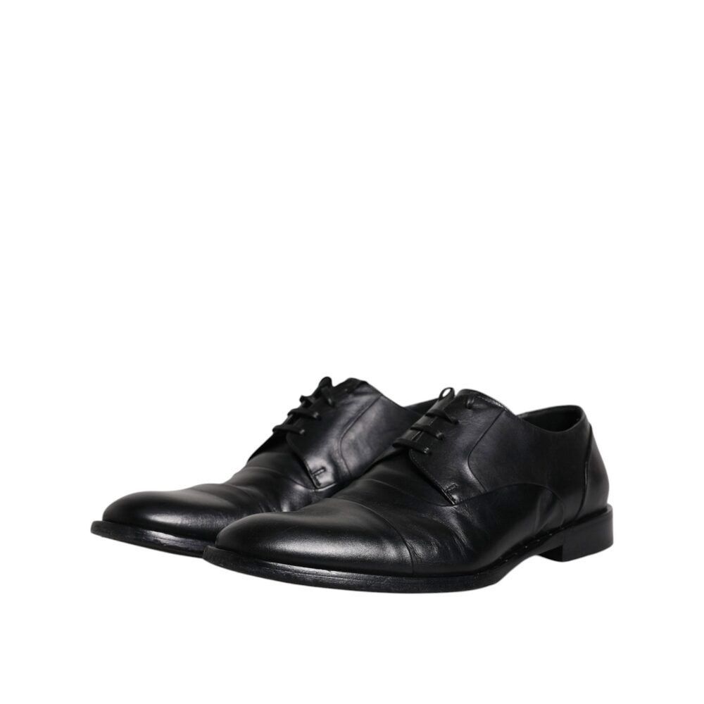 Dolce & Gabbana Dolce & Gabbana Black Leather Lace Up Men Derby Formal Shoes Size US 8 / EU 41 - 4 Thumbnail
