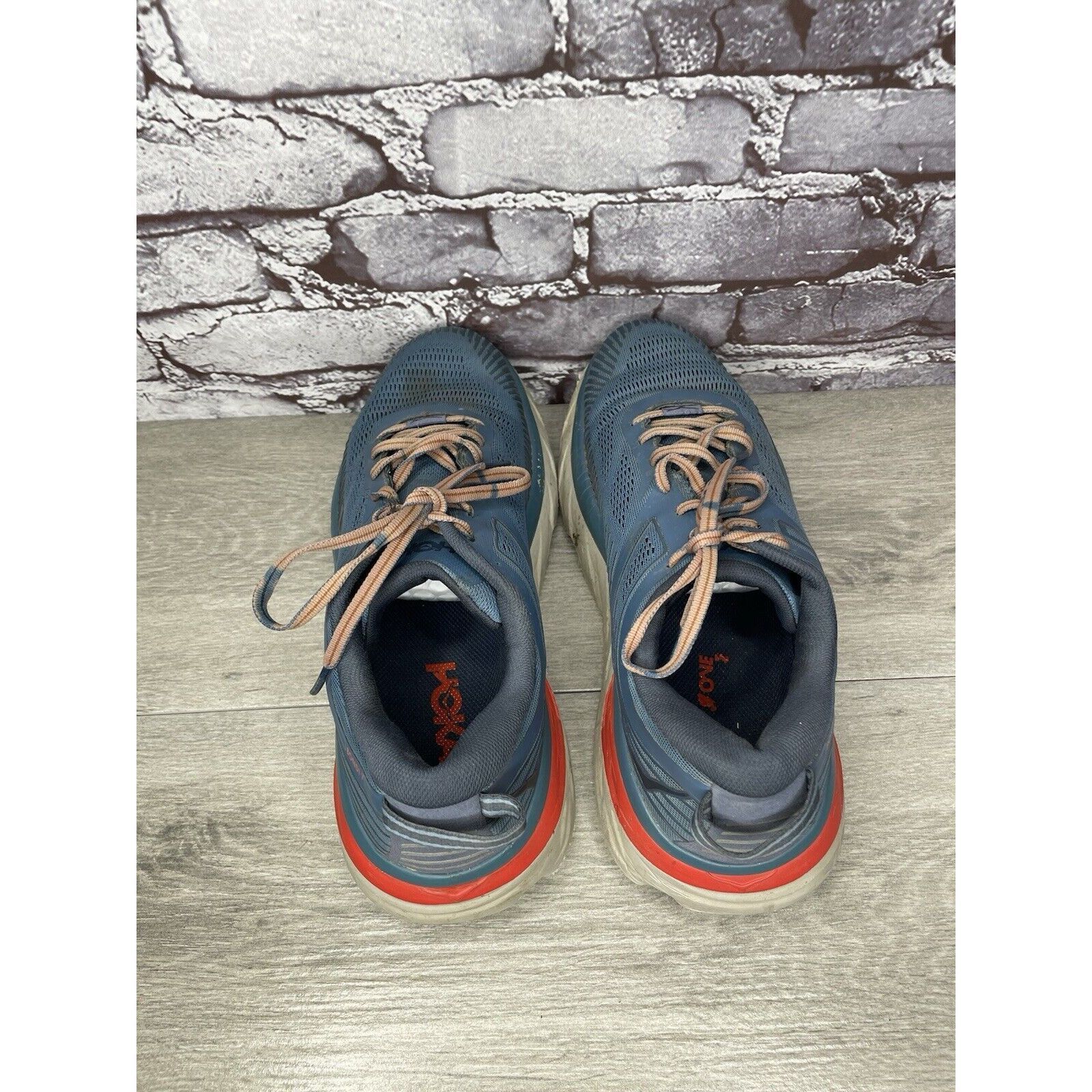 Hoka Hoka One One Bondi 7 110518 RTOS Blue Synthetic Running Shoe Size US 10.5 / EU 43-44 - 4 Thumbnail