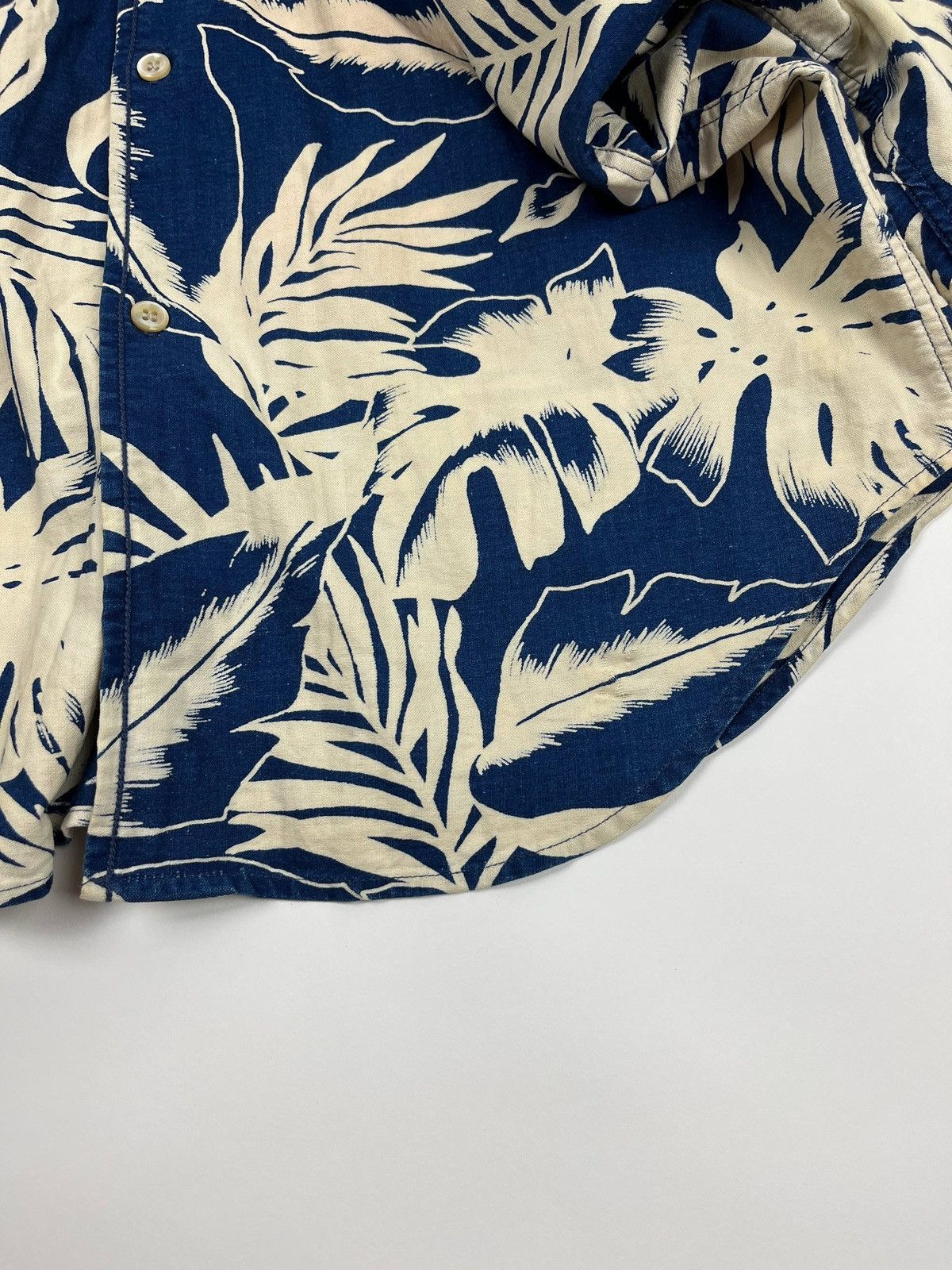 Our Legacy Our Legacy 1980-81 Indigo Tropical Leaf Shirt Size US S / EU 44-46 / 1 - 6 Thumbnail