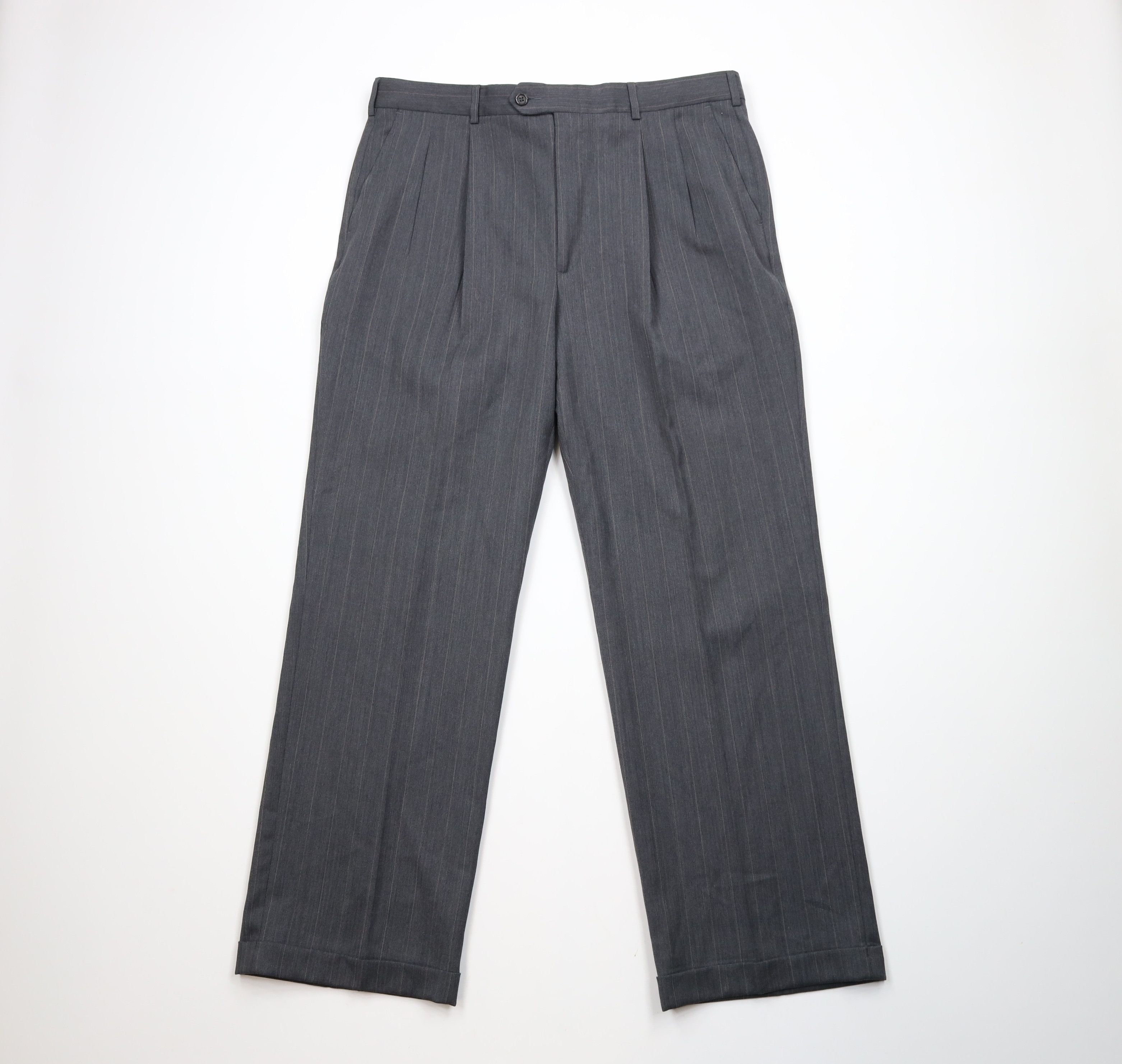 Vintage Vintage 90s Streetwear Worsted Wool Wide Leg Chino Pants Size US 38 / EU 54 - 1 Thumbnail
