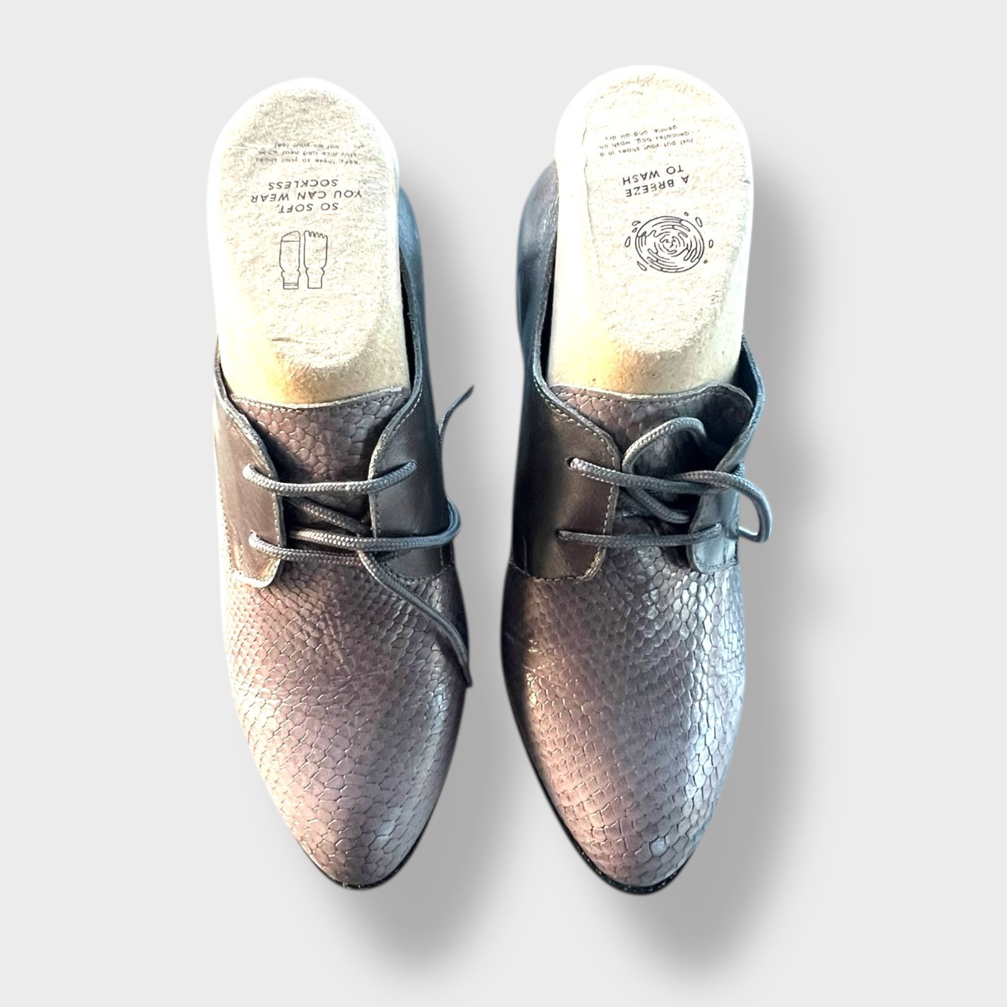 Dansko Womens Lace-Up Oxford Shoes With Faux Snakeskin Pattern & Fa Size US 7.5 / IT 37.5 - 1 Thumbnail