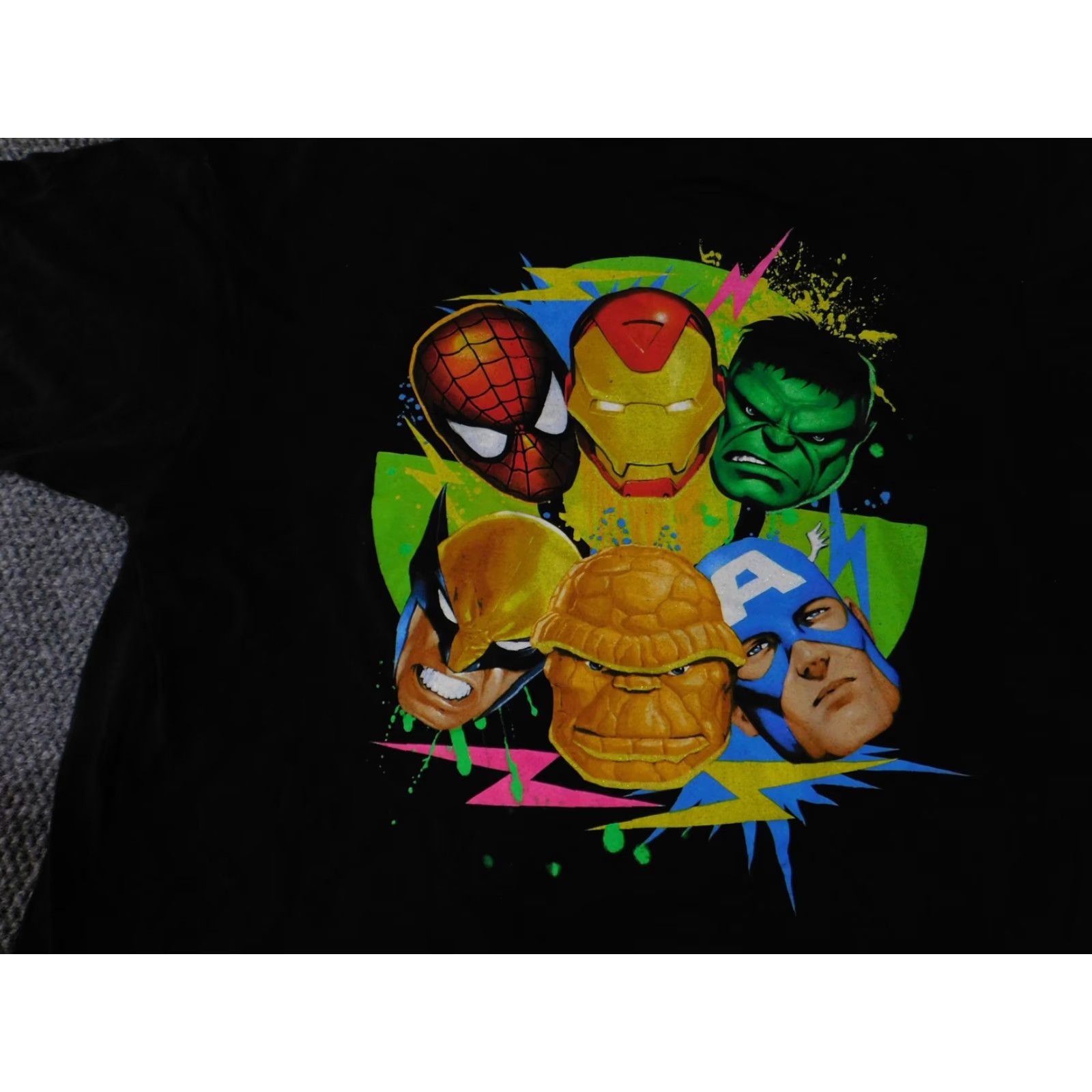 Vintage VINTAGE Marvel Shirt Mens 2XL Black Superhero Avengers Hulk Spiderman Iron Man Wolverine Captain America The Thing Size US XXL / EU 58 / 5 - 4 Thumbnail