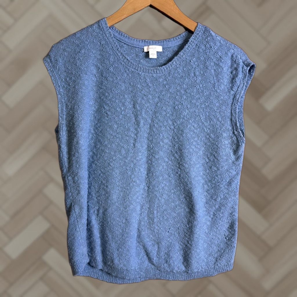 J. Jill J. Jill Knit Sleeveless Blue Womens Top M Viscose Blend Tank Shirt Size M / US 6-8 / IT 42-44 - 1 Thumbnail