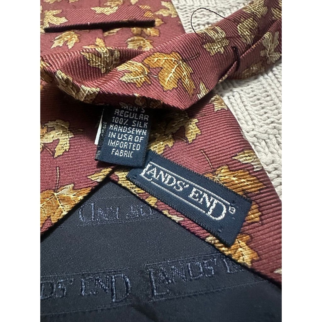 Lands' End Lands End fall leaf motif silk tie Size ONE SIZE - 2 Thumbnail