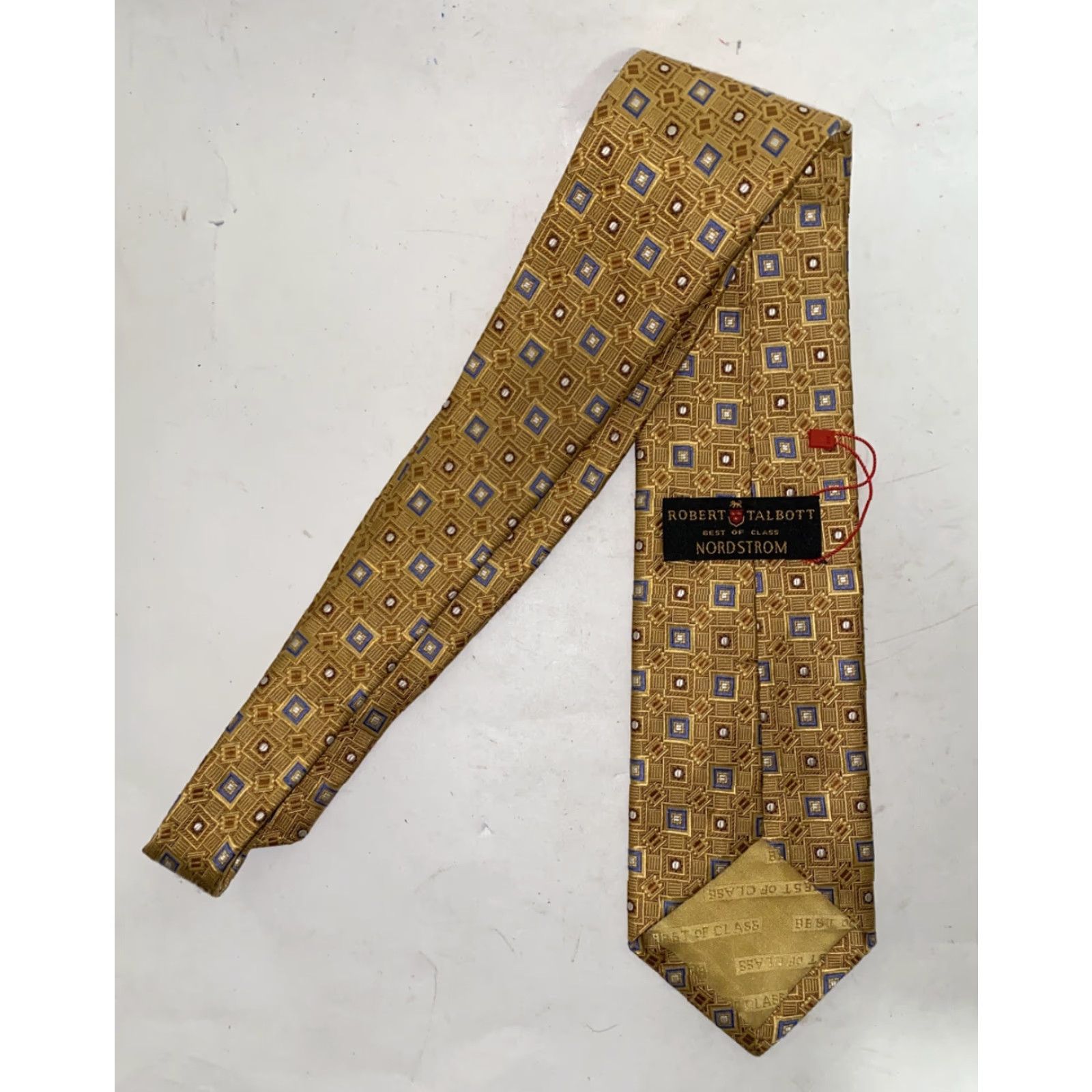Robert Talbott Robert Talbott Men Gold Geometric Tie - Nordstrom Brand, Classic Business Accessory Size ONE SIZE - 3 Thumbnail