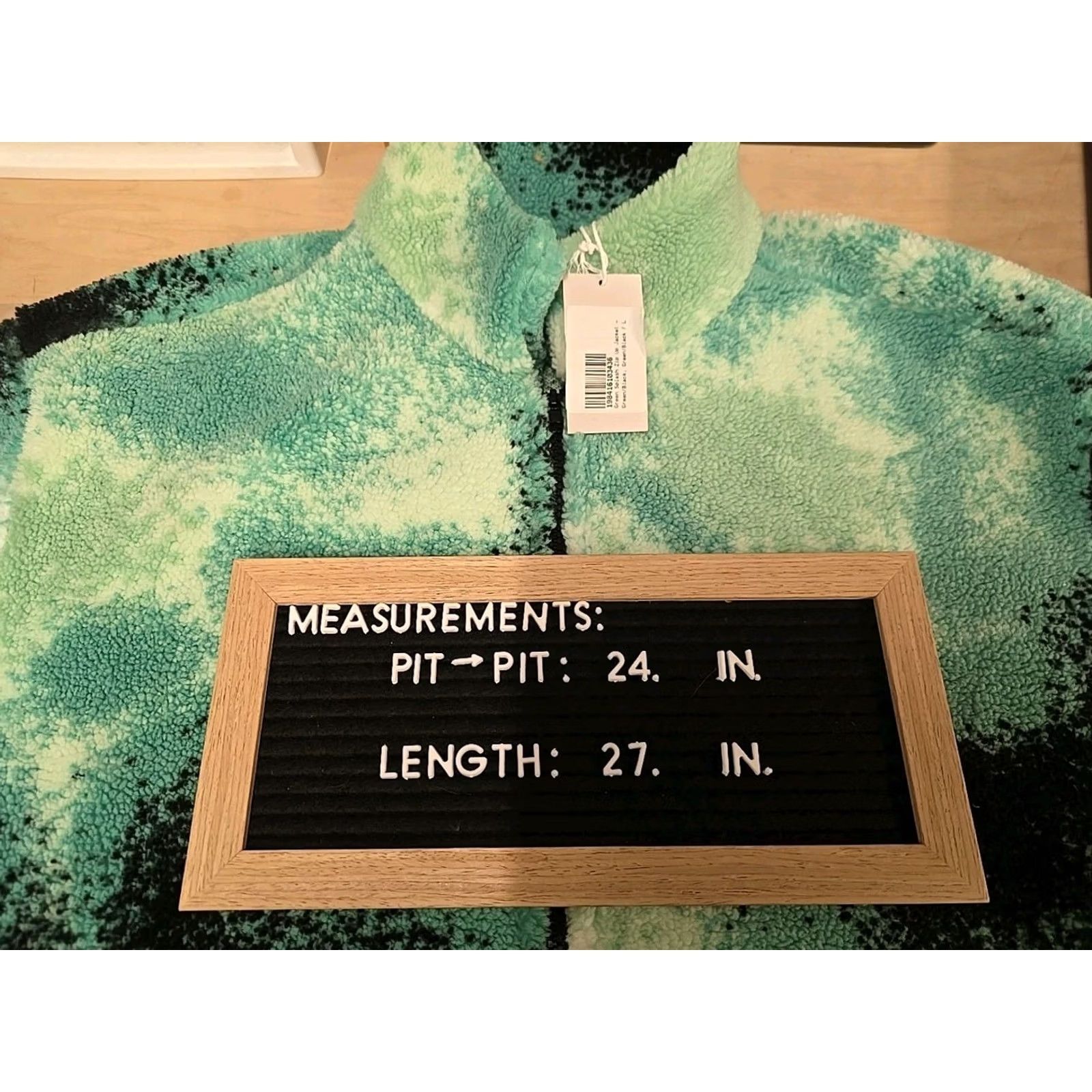 MNML mnml Green Splash Zip Up Jacket- Size L - Color Green/Black Mens Jacket Size US L / EU 52-54 / 3 - 3 Thumbnail