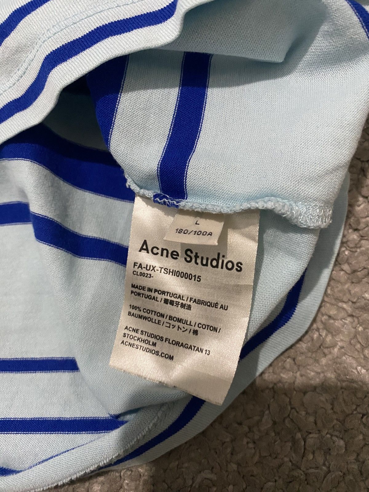 Acne Studios Acne Studios Striped Face T-Shirt L y2k scandi old money Size US L / EU 52-54 / 3 - 11 Thumbnail