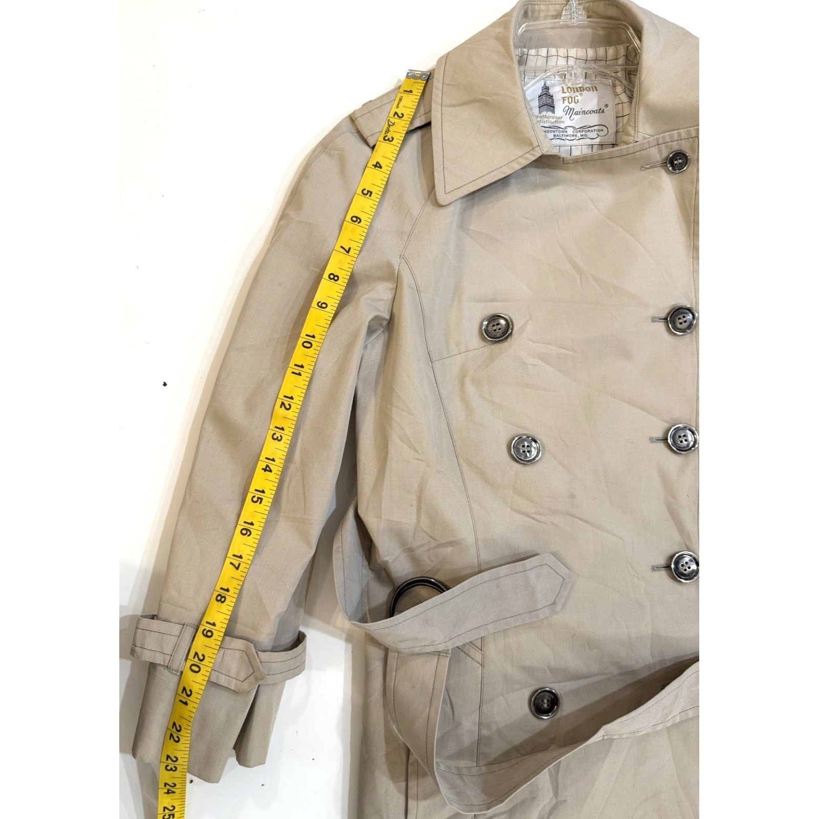 London Fog Vintage 80s London Fog Coat Mens Med Tan Trench Epaulet Size US M / EU 48-50 / 2 - 9 Thumbnail