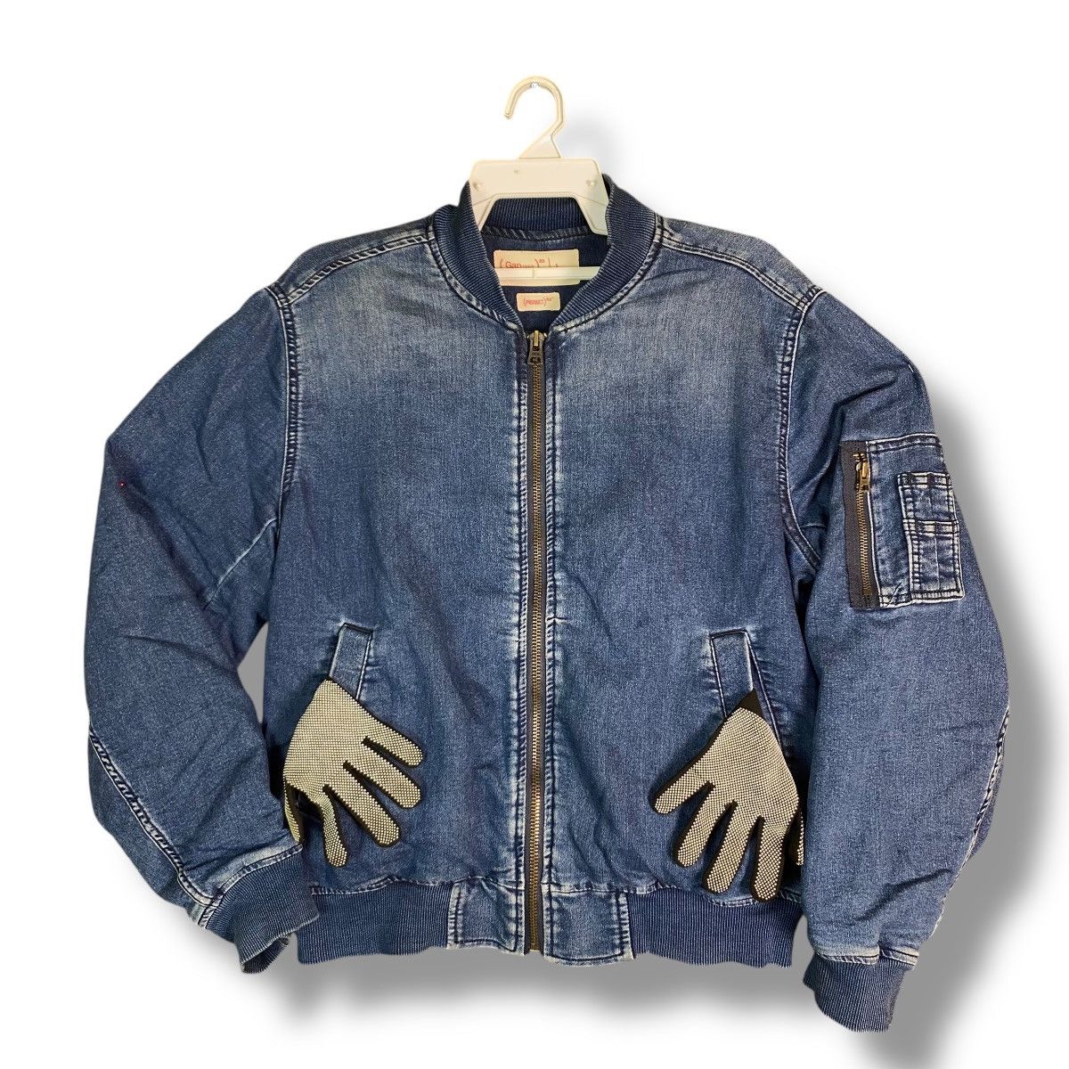 Gap GAP Product Red Denim Bomber Jacket Size US S / EU 44-46 / 1 - 1 Thumbnail
