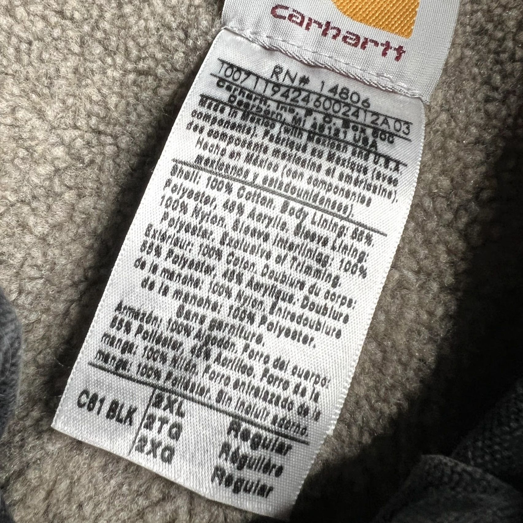 Carhartt Carhartt Jacket Mens 2XL Black Canvas Sherpa Lined Parka Workwear Altec C01 Size US XXL / EU 58 / 5 - 6 Thumbnail