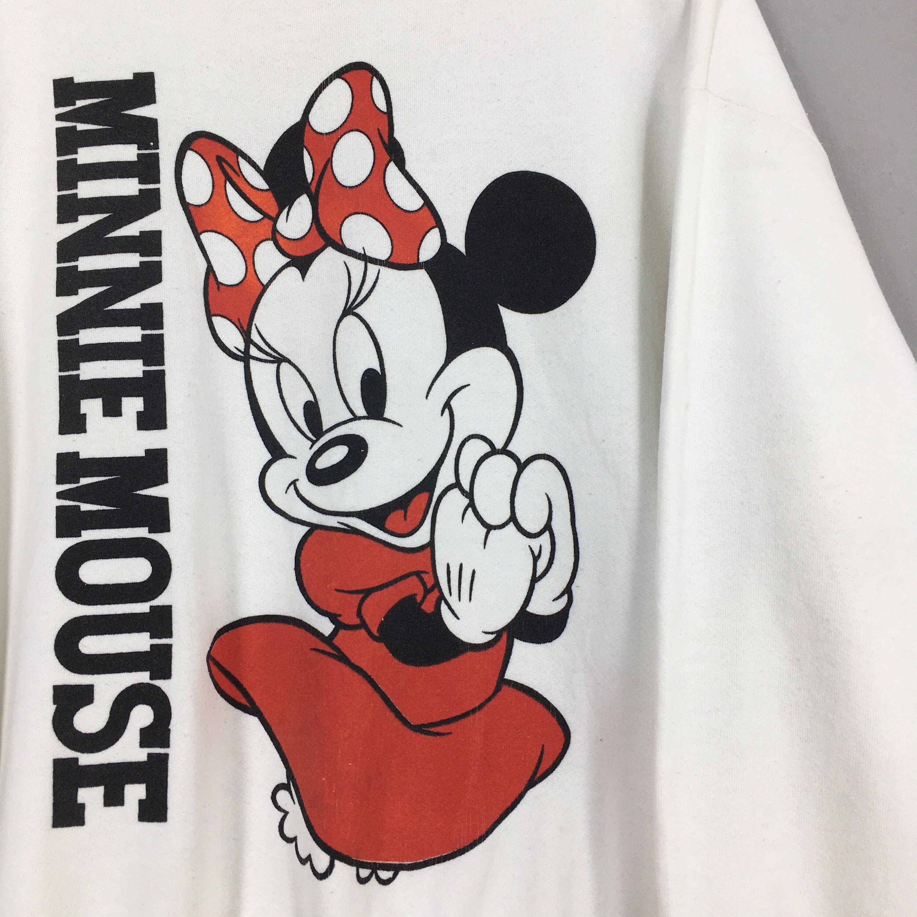 Disney Vintage 90s Minnie Mouse White Sweatshirt 2XLarge Size US XXL / EU 58 / 5 - 2 Thumbnail