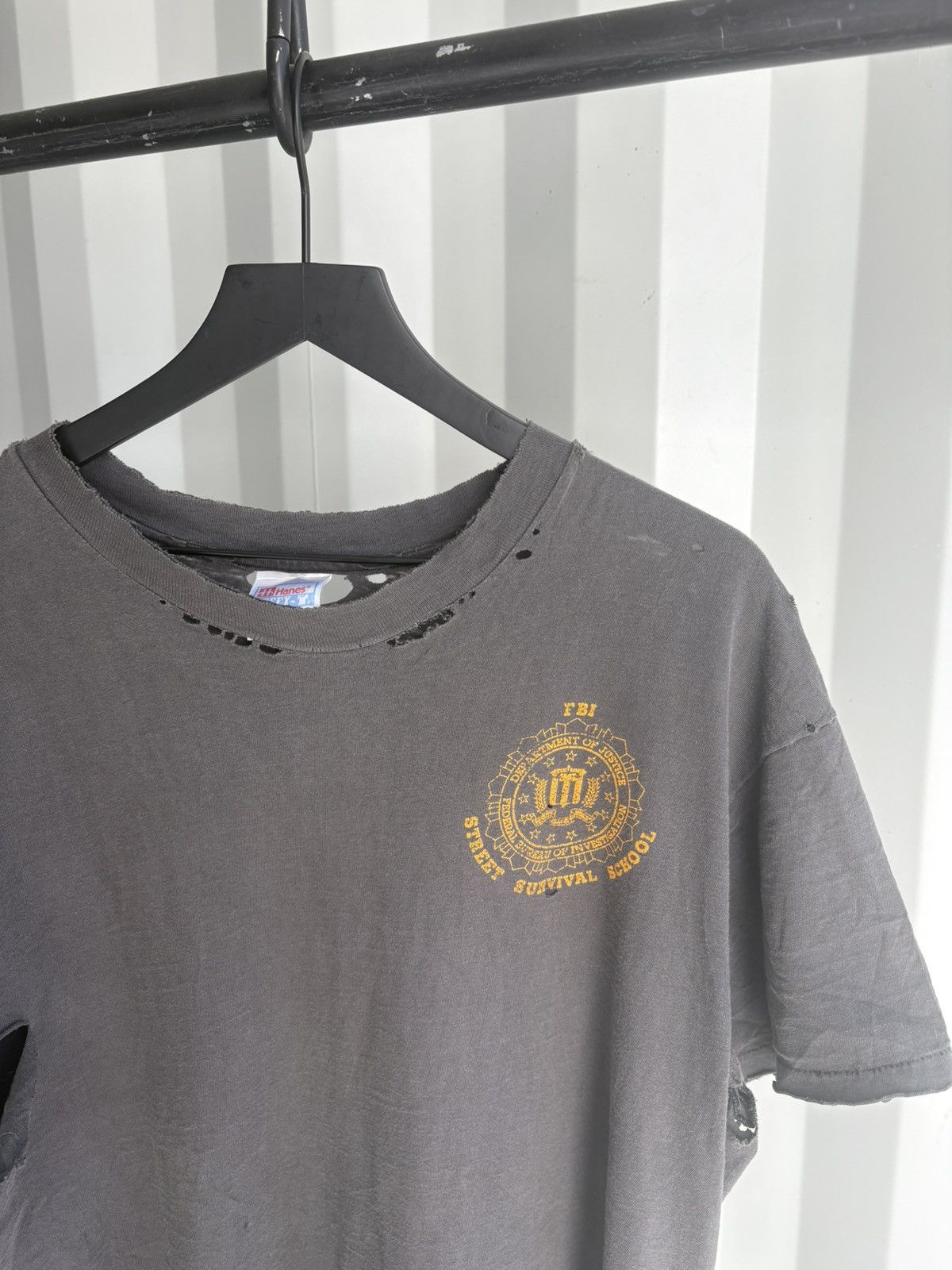 Vintage Vinatge FBI Street School Shirt Thrashed Faded GRUNGE Band Size US XL / EU 56 / 4 - 1 Thumbnail