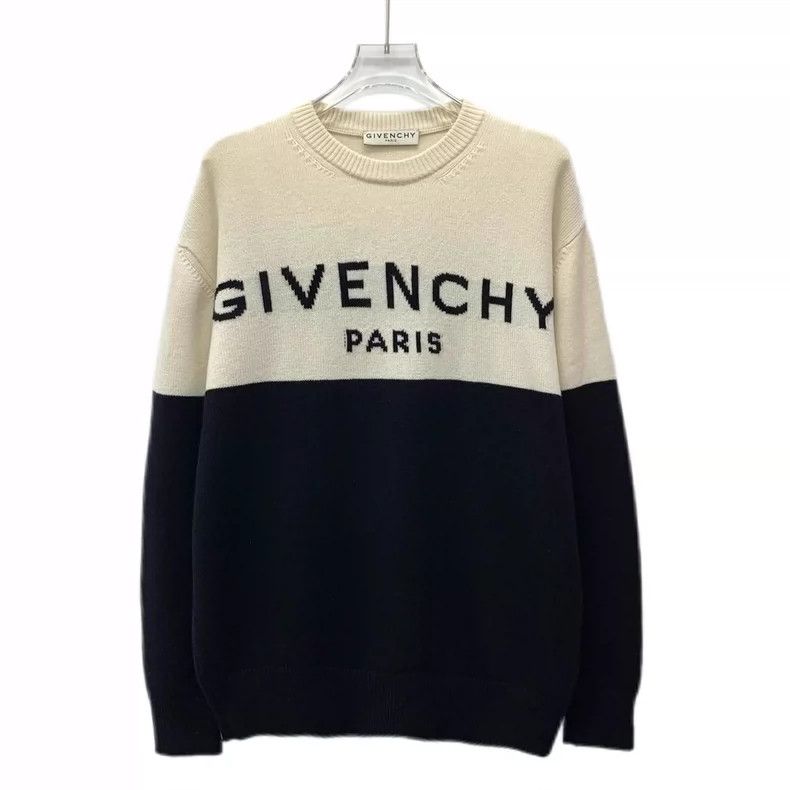 Givenchy Givenchy Colorblocked Logo Letter Intarsia Cashmere Crew N Size US M / EU 48-50 / 2 - 1 Thumbnail