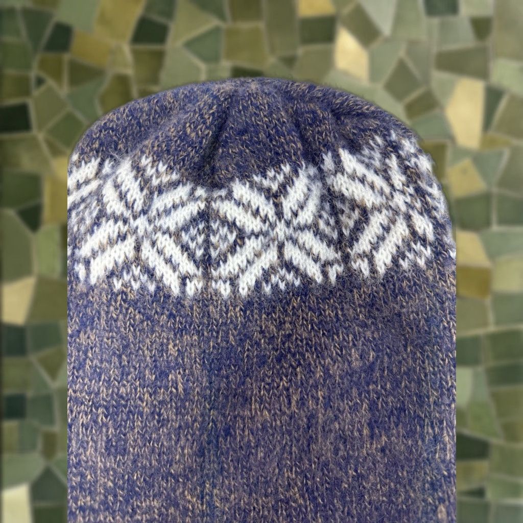 Vintage Unbranded Womens Hat Blue Snowflake Beanie Pull On Knit Hat Beanie Womens Blue Snowflake Knit Casual Outdoor Winter Beanie Womens Hats Size ONE SIZE - 1 Thumbnail