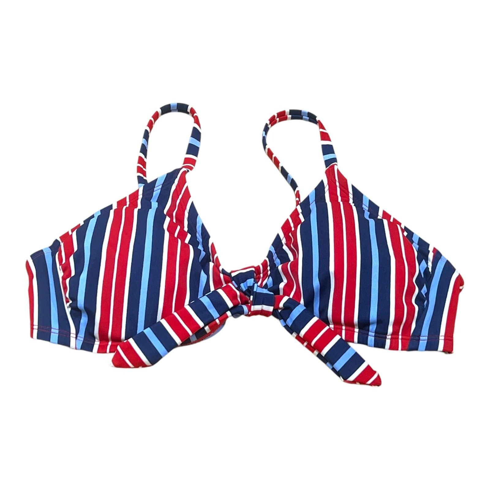 Other Kona Sol - Women's Striped Tie-Front Bralette Bikini Top - M Size ONE SIZE - 5 Thumbnail