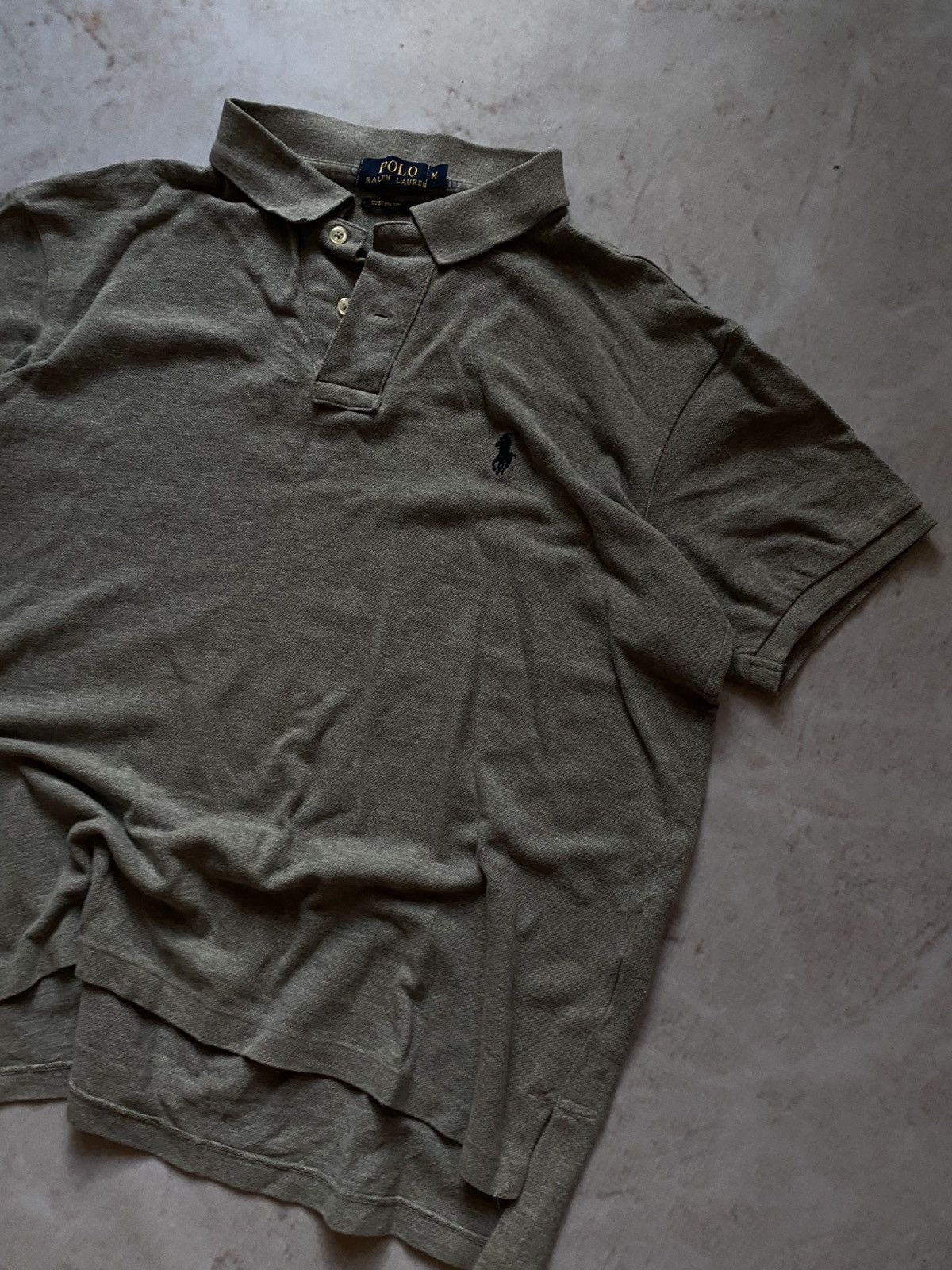 Polo Ralph Lauren × RRL Ralph Lauren × Vintage Vintage Polo Ralph Lauren gray polo T-shirt Chief Keef style Size US M / EU 48-50 / 2 - 2 Thumbnail