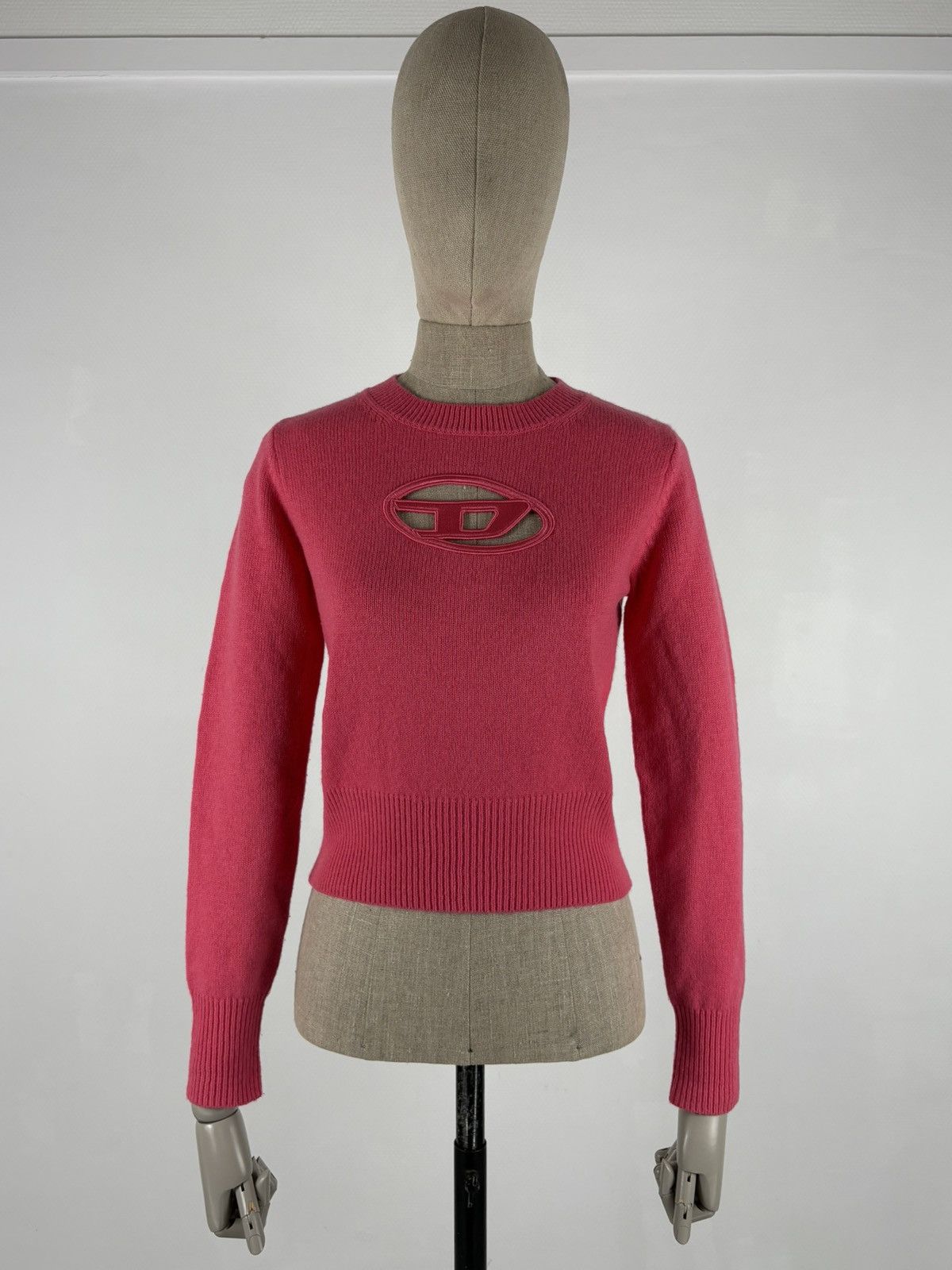 Diesel Black Gold Rare M-Areesa Embroidered Big Logo Wool Cut Out Sweater Jumper Pullover Size S / US 4 / IT 40 - 10 Thumbnail