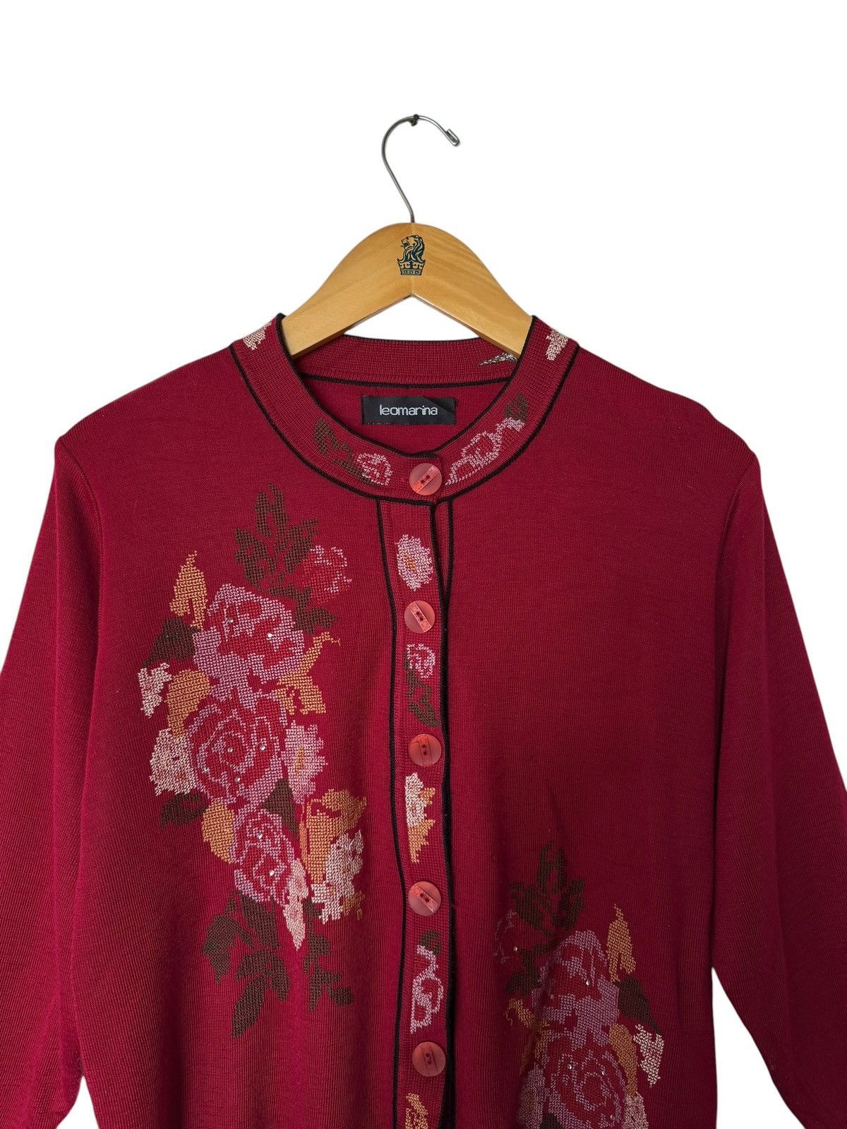Aran Isles Knitwear Vintage Leomarina Big Logo Button Ups Knitwear Sweater Size M / US 6-8 / IT 42-44 - 4 Thumbnail