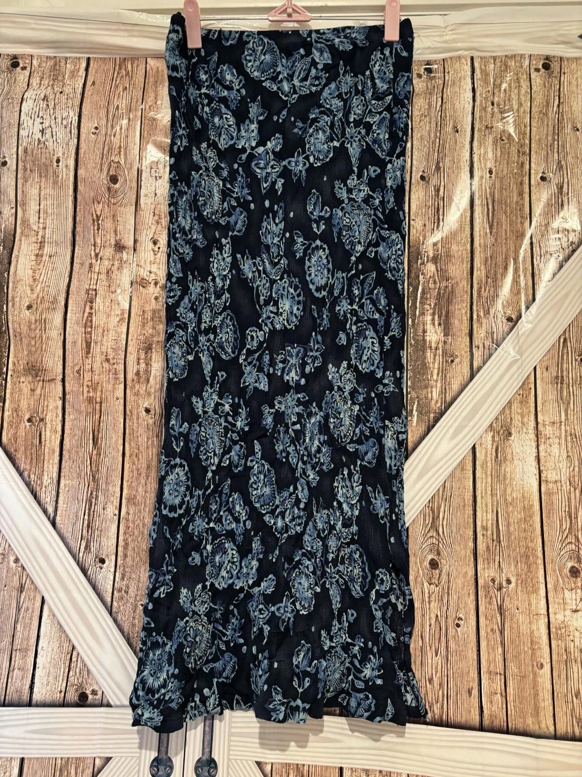 Designer Uniform John Paul Richard sz M floral blue boho skirt #330 Size 32" / US 10 / IT 46 - 1 Thumbnail
