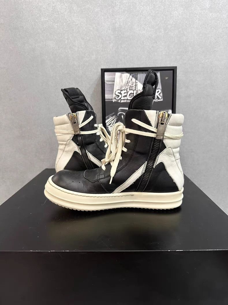 Rick Owens Rick Owens Geobasket Black and White Sneakers-yf Size US 6 / IT 36 - 2 Thumbnail