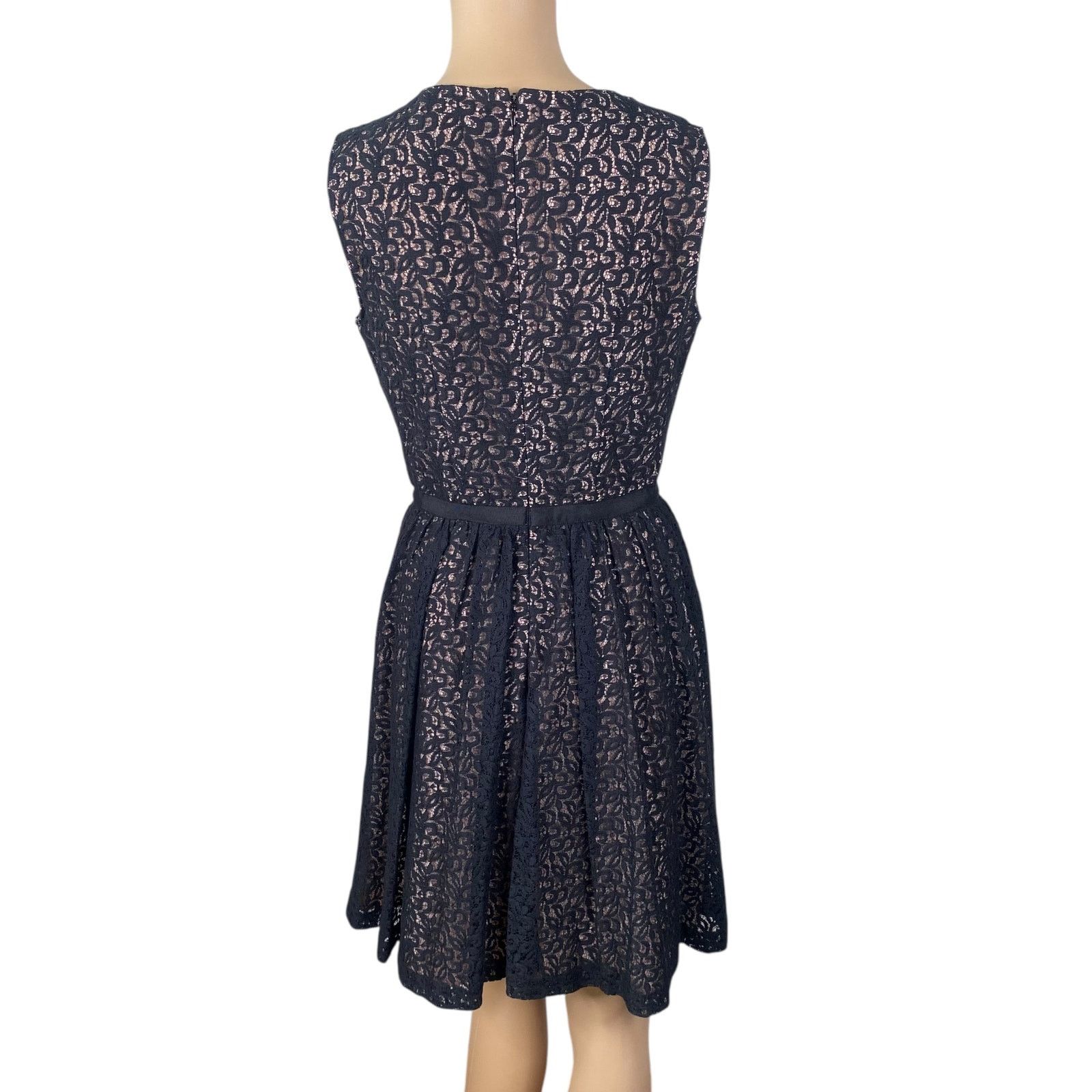 Nordstrom Erin Fetherston Black Pink Lace Overlay Party Dress SZ 2 Size L / US 10 / IT 46 - 6 Thumbnail