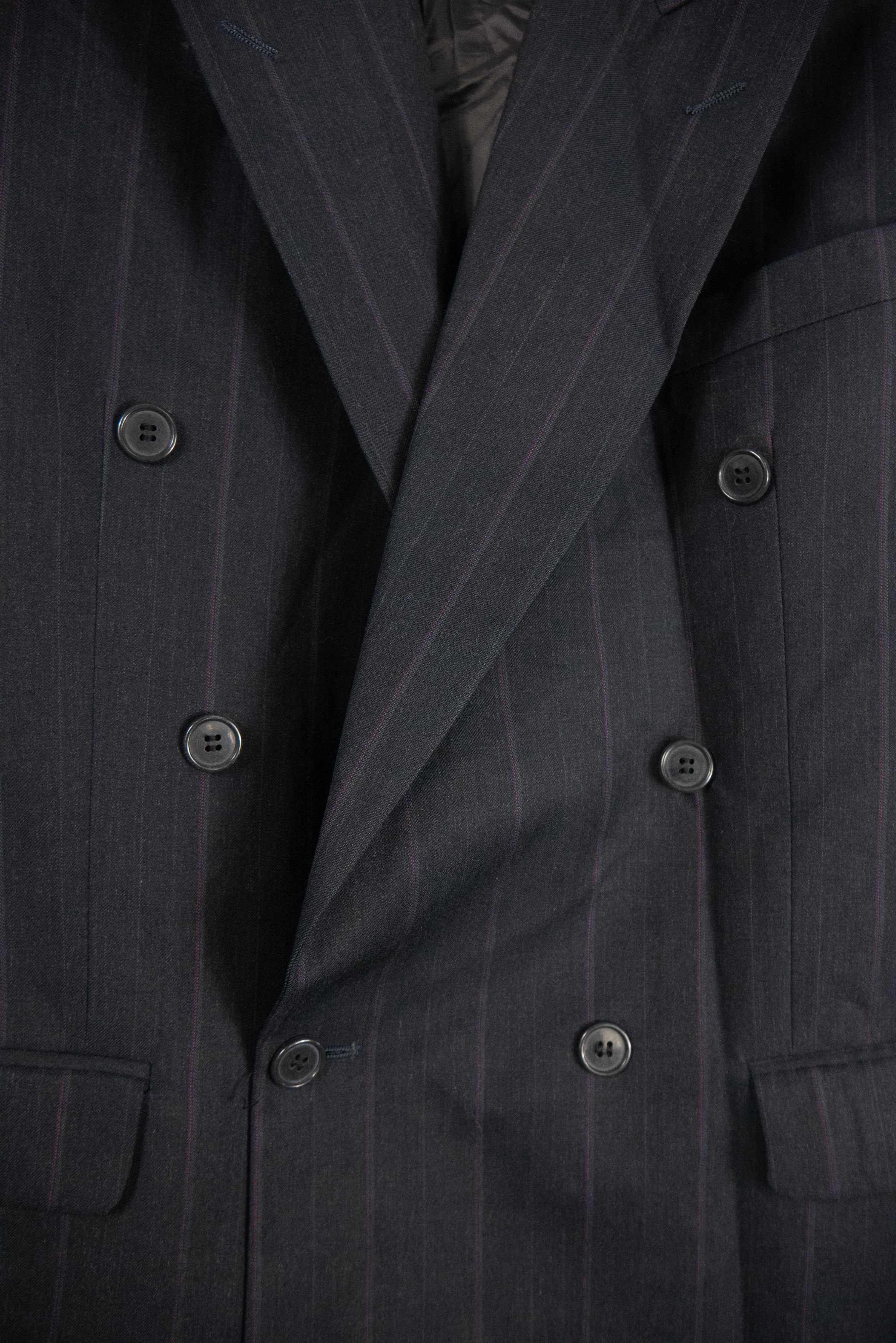 Yves Saint Laurent Yves Saint Laurent double-breasted blazer striped, old money Size 48S - 4 Thumbnail