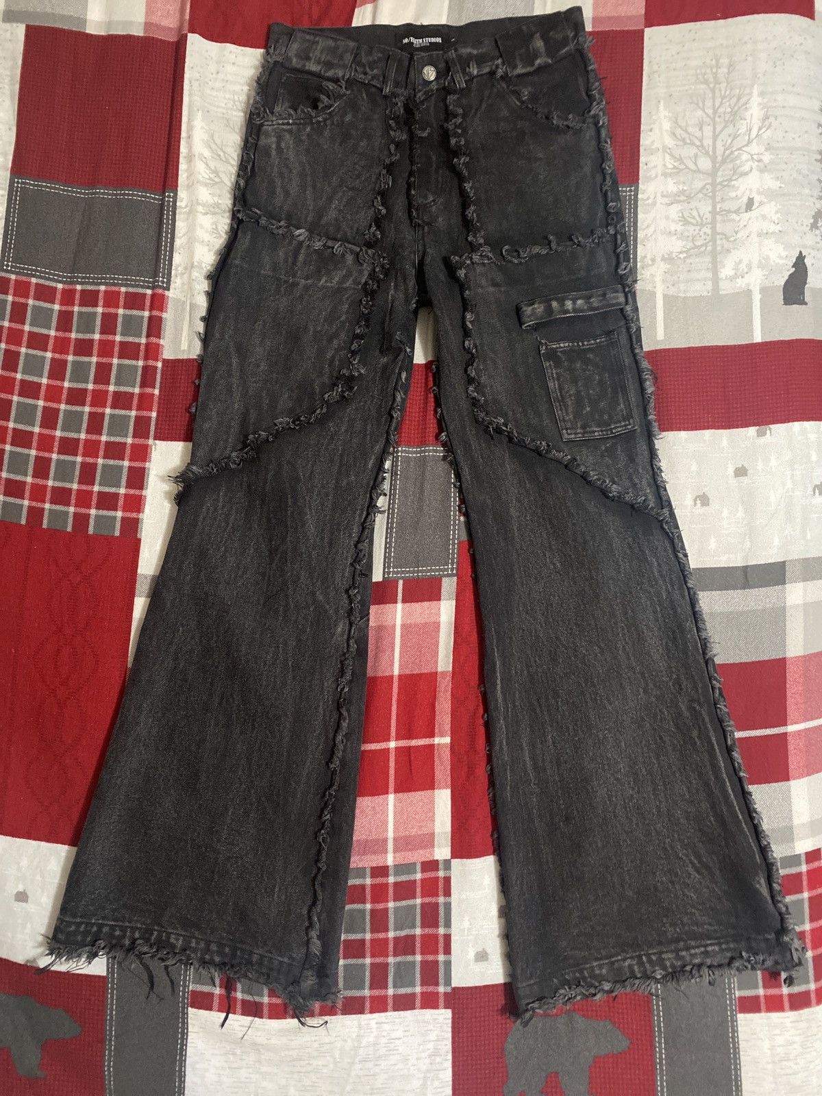 No Faith Studios nofaithstudios flared denim 001 black Size US 30 / EU 46 - 1 Thumbnail