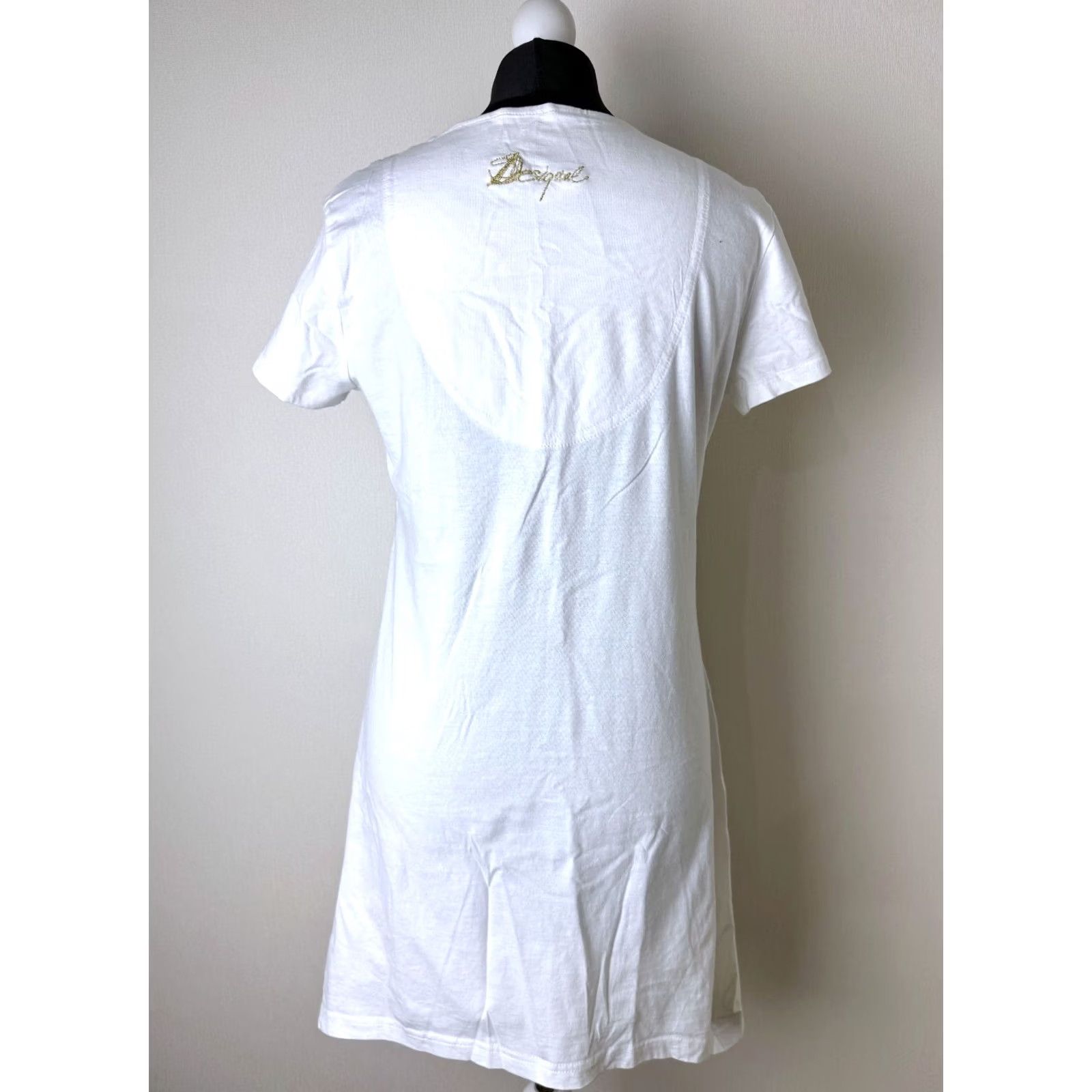 Desigual Desigual Shirt Womens L White Short Sleeve Tunic 55T25R2 Size L / US 10 / IT 46 - 5 Thumbnail