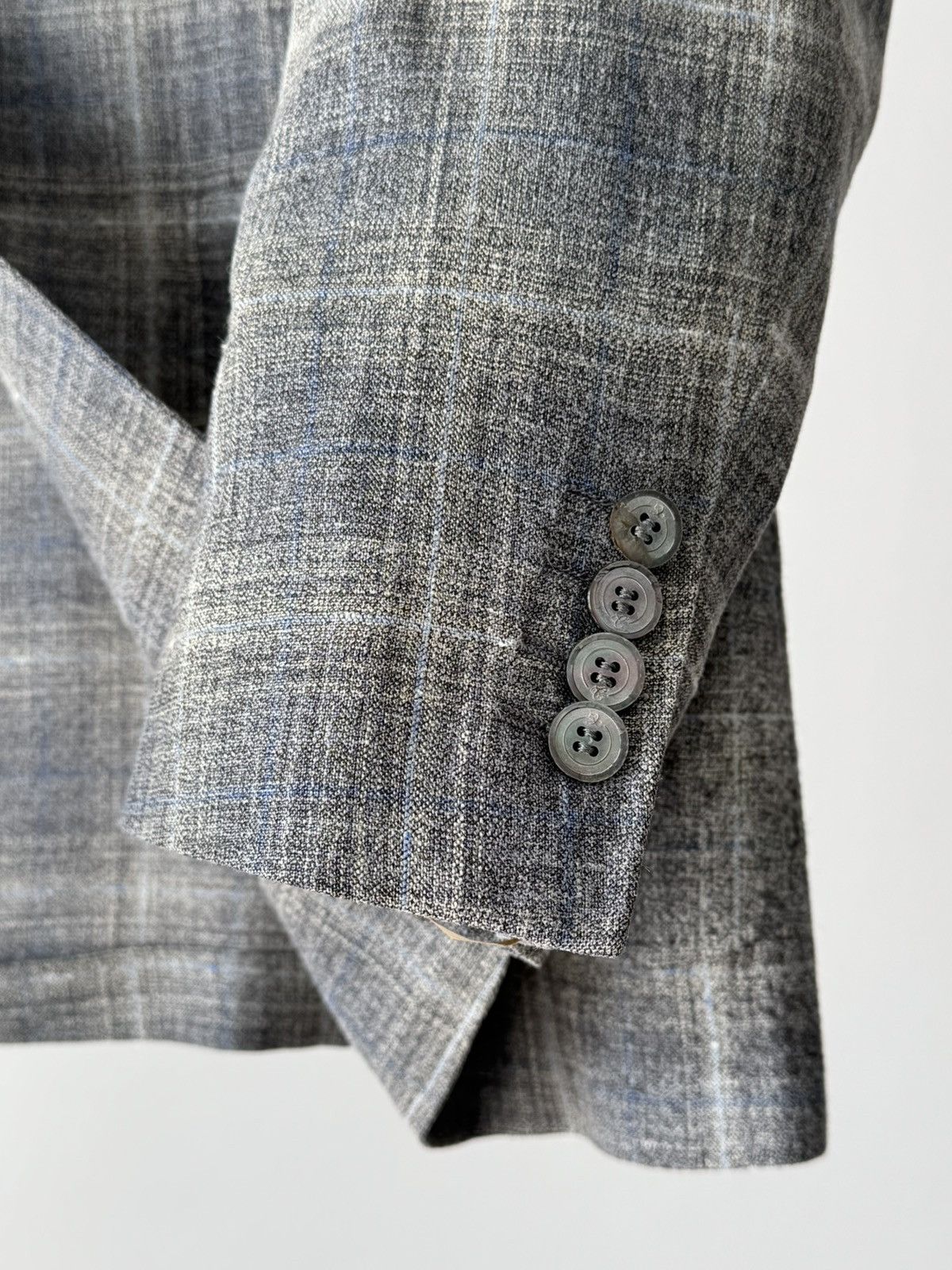 Canali Canali Kei Wool, Silk & Linen Two Button Sport Grey Jacket Size 42R - 5 Thumbnail