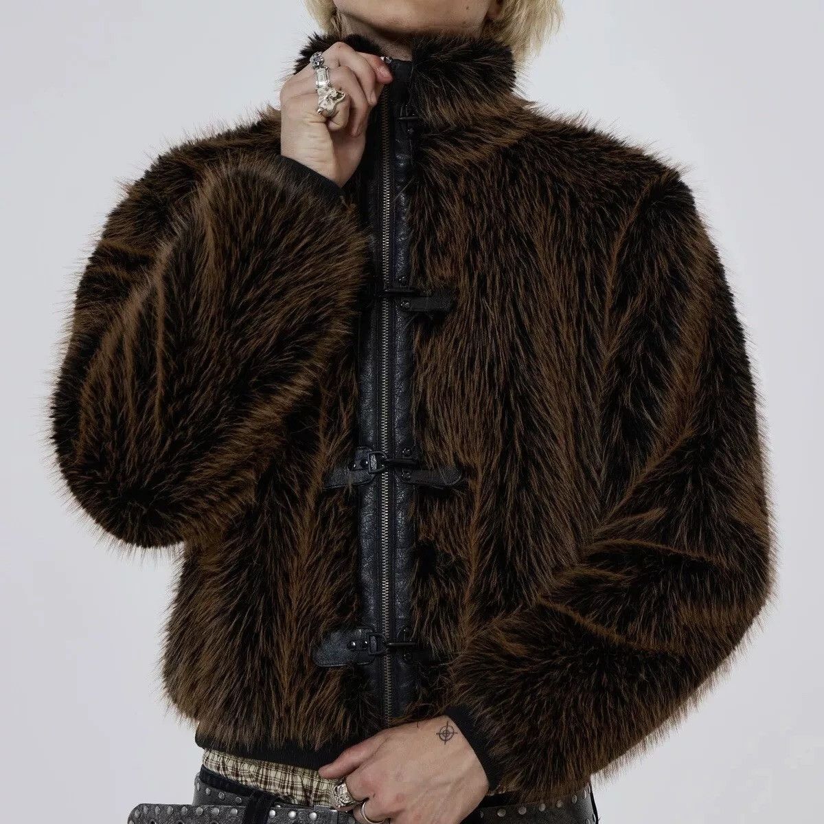 Jaded London Jaded London Brown Mendoza Faux Fur Jacket Size US XL / EU 56 / 4 - 2 Thumbnail