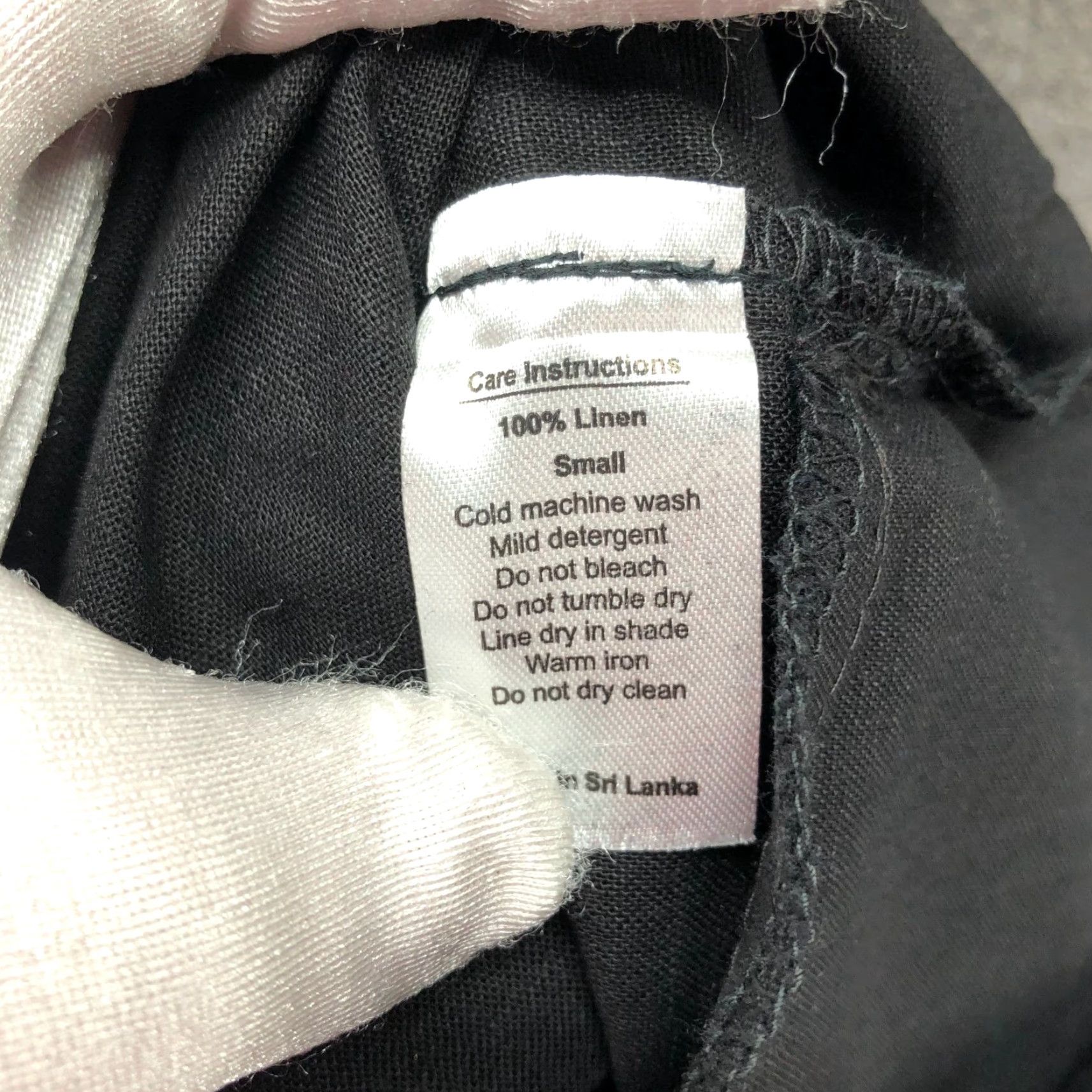Vintage Poppies & Posies 100% Linen Pajama Shorts Womens S Black Drawstring Lounge Shorts Linen Sleep Shorts Womens S Black Size 32" / US 10 / IT 46 - 8 Thumbnail