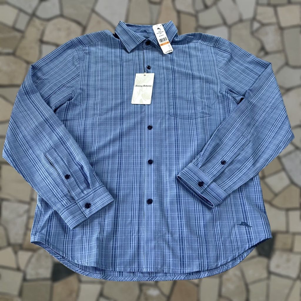 Tommy Bahama Tommy Bahama Shirt Mens Small Blue Bahama Coast Sandbar Stripe Button Up Long Sleeve Shirt Size US S / EU 44-46 / 1 - 1 Thumbnail