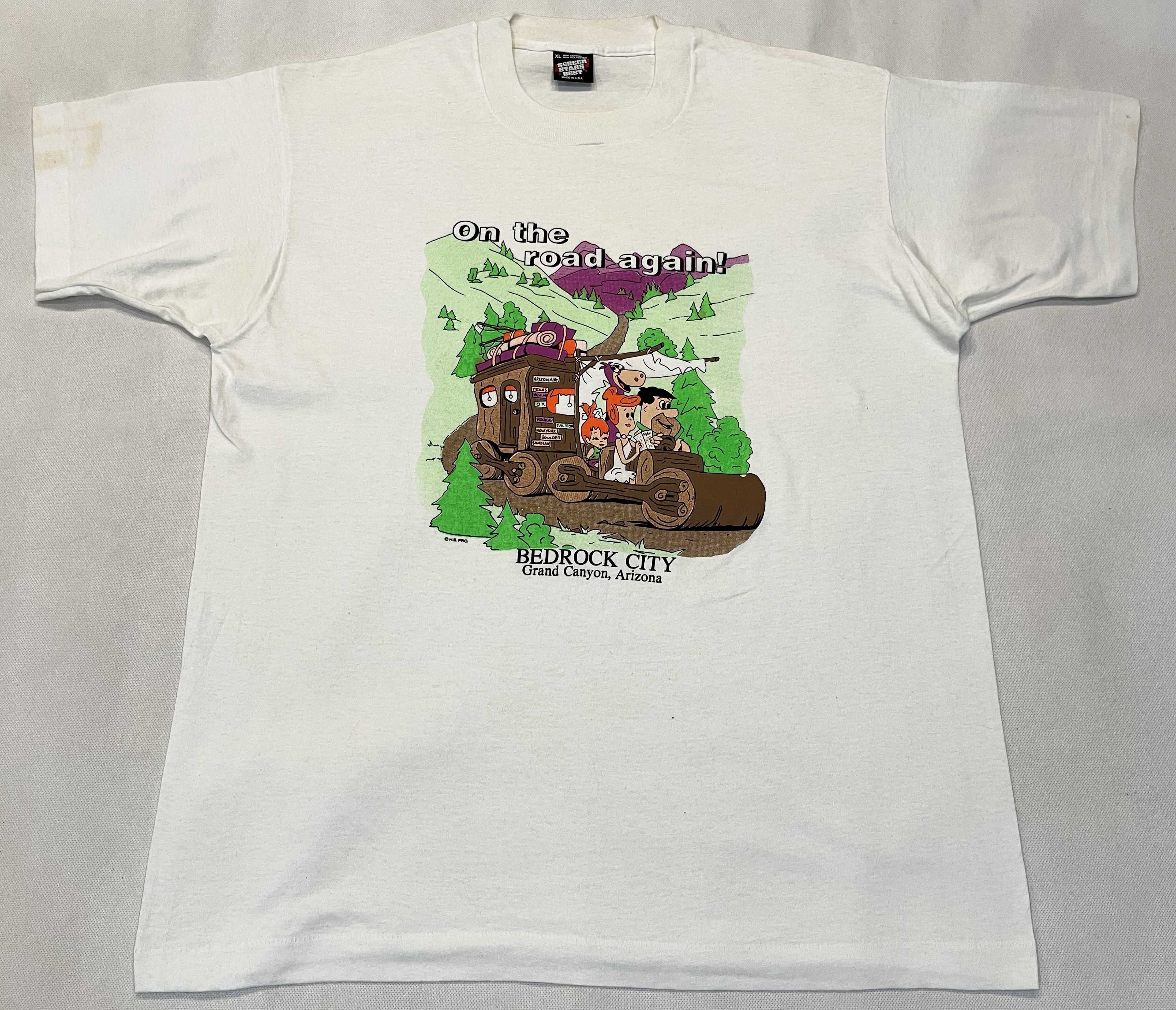 Vintage Vintage Screen Stars The Flintstones Bedrock City T-Shirt Size US XL / EU 56 / 4 - 1 Thumbnail