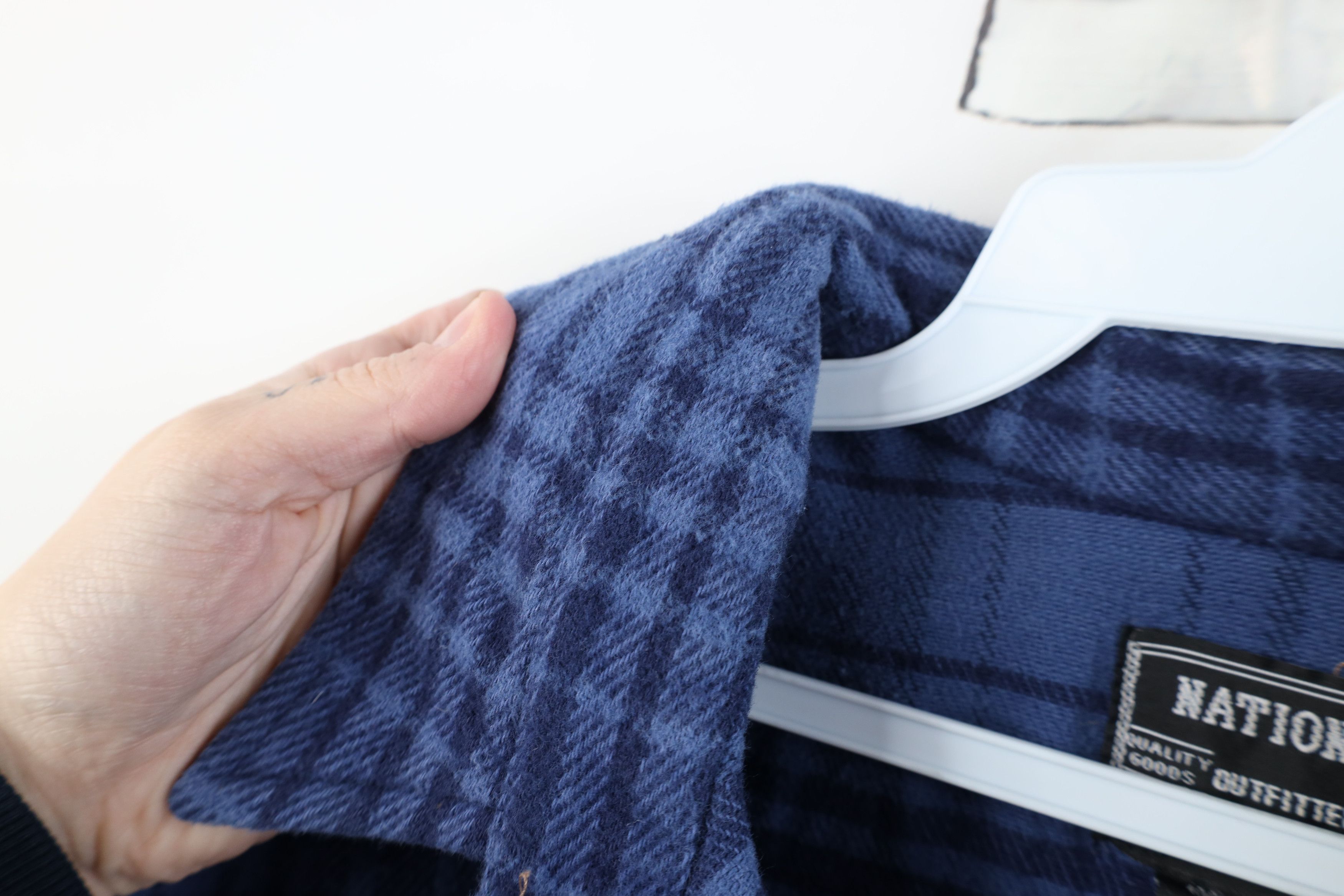 Vintage Vintage 90s Streetwear Heavyweight Button Shirt Blue Plaid Size US XL / EU 56 / 4 - 5 Thumbnail