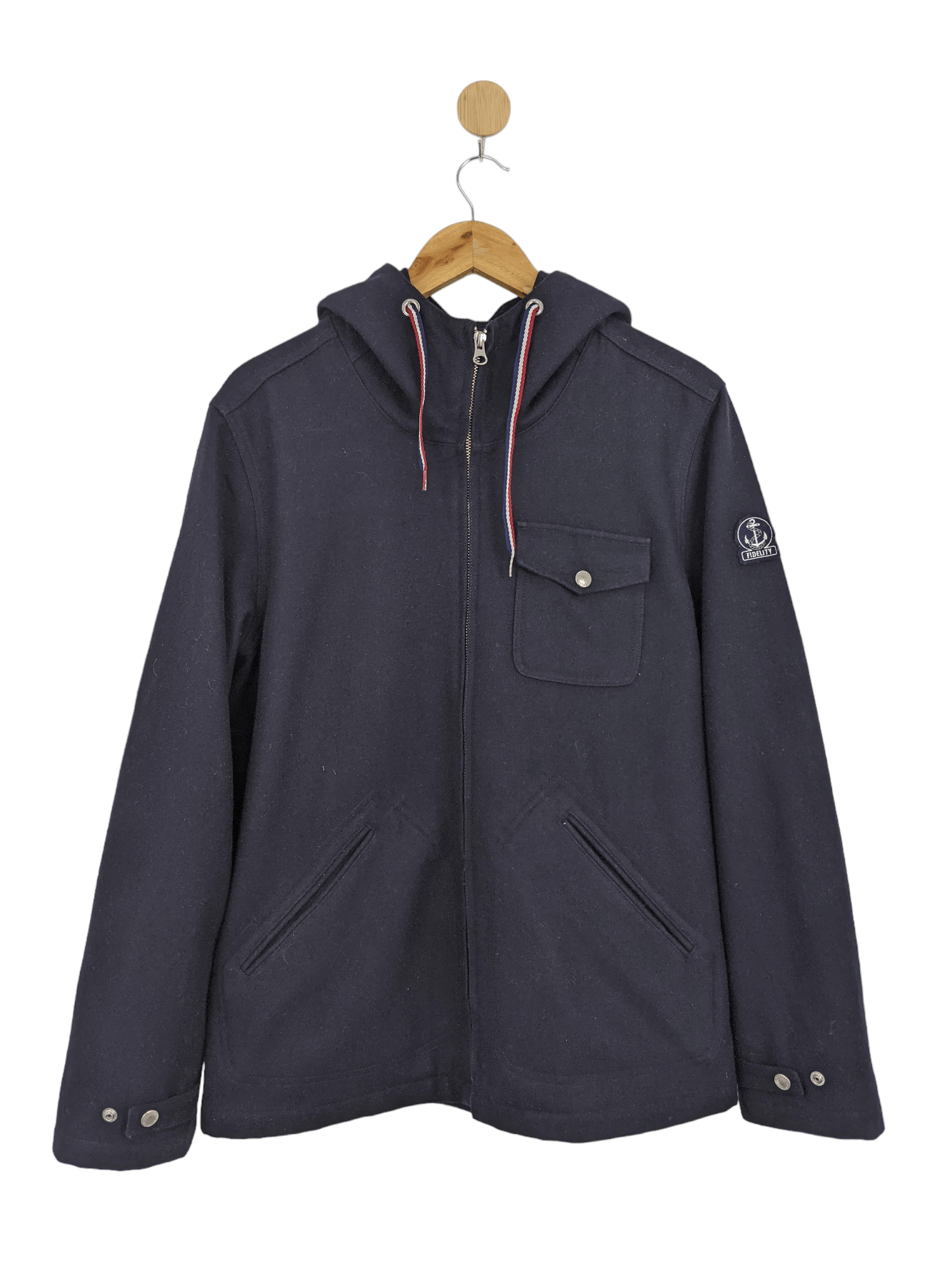 image of Beams Plus x Fidelity Vintage Fidelity Beams Navy Wool Jacket in Navy Blue, Men's (Size Large)