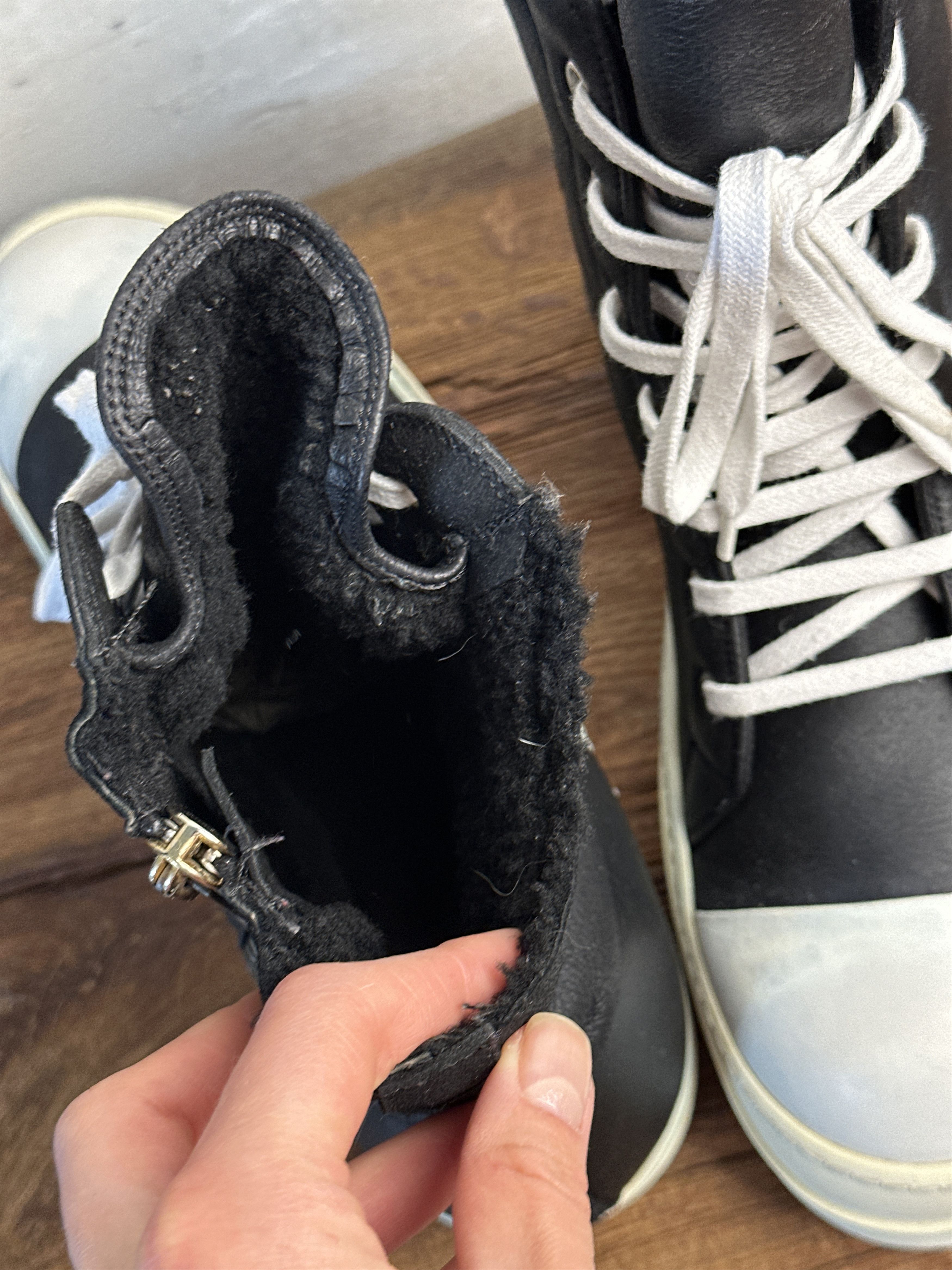 Rick Owens RARE Rick Owens AW14 Shearling High Top Ramones Size US 11 / EU 44 - 13 Thumbnail