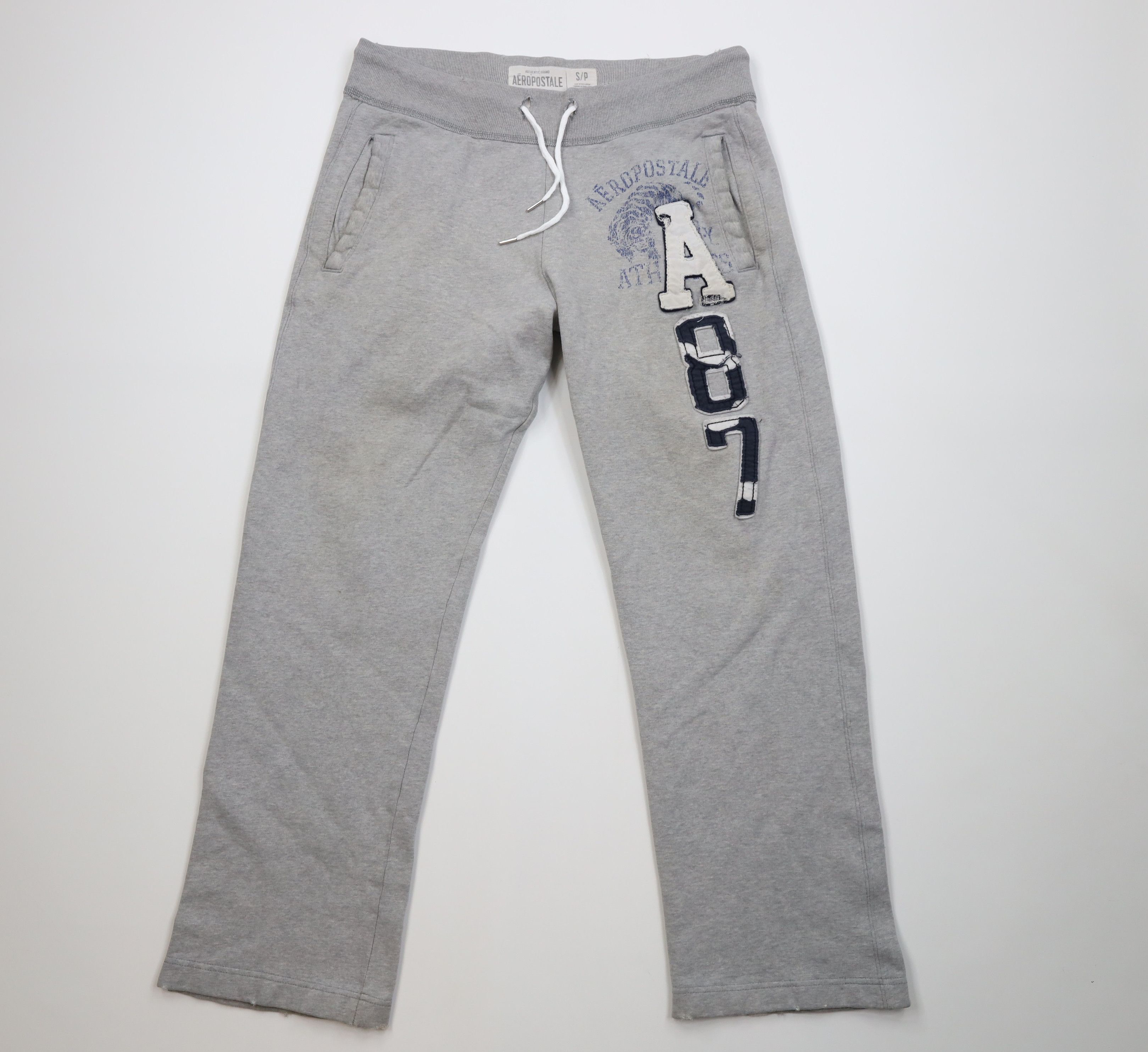 Aeropostale Vintage 90s Y2K Aeropostale Wide Leg Sweatpants Pants Gray Size US 32 / EU 48 - 1 Thumbnail