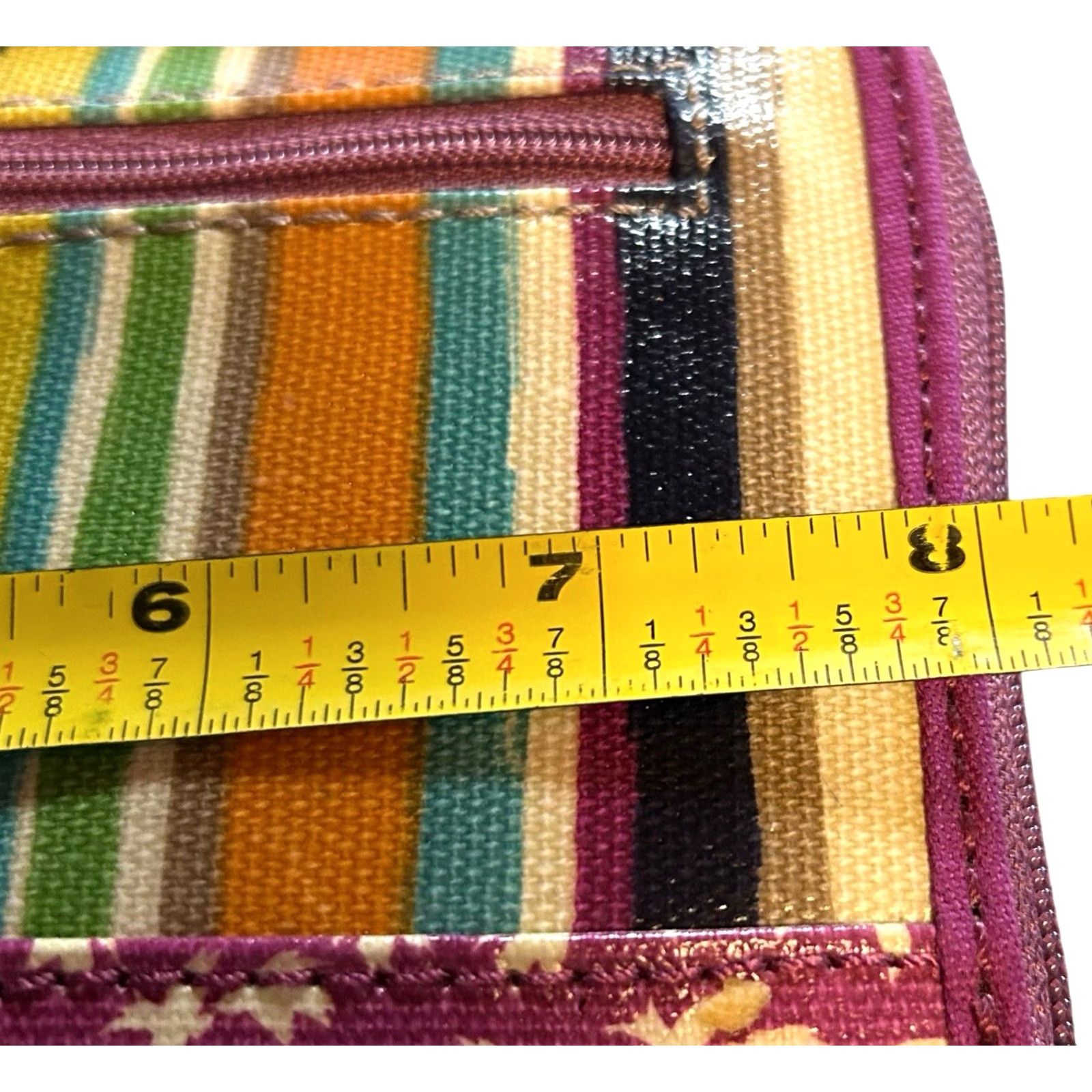 Fossil Fossil Wallet & Change Bag NWOT Women’s Purple Stripes & Birds Coated Canvas Zip-Around Wallet & Change Bag One Size Women’s Size ONE SIZE - 6 Thumbnail