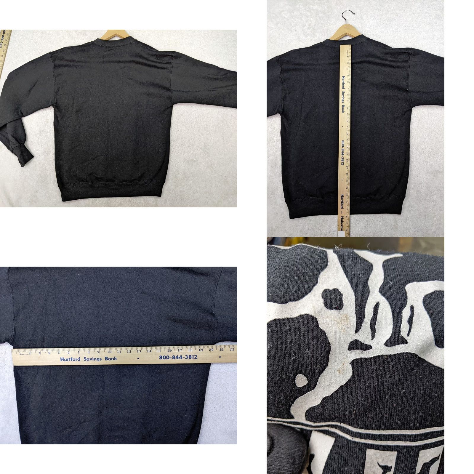 Jerzees VINTAGE Jerzees USA Made Mens L Black San Antonio Cow Hide Sweater Pullover Crew 90s Shirt Size L / US 10 / IT 46 - 9 Thumbnail
