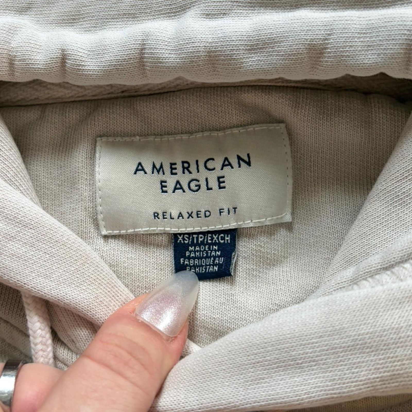 American Eagle Outfitters Beige embroidered american eagle hoodie Size XS / US 0-2 / IT 36-38 - 3 Thumbnail