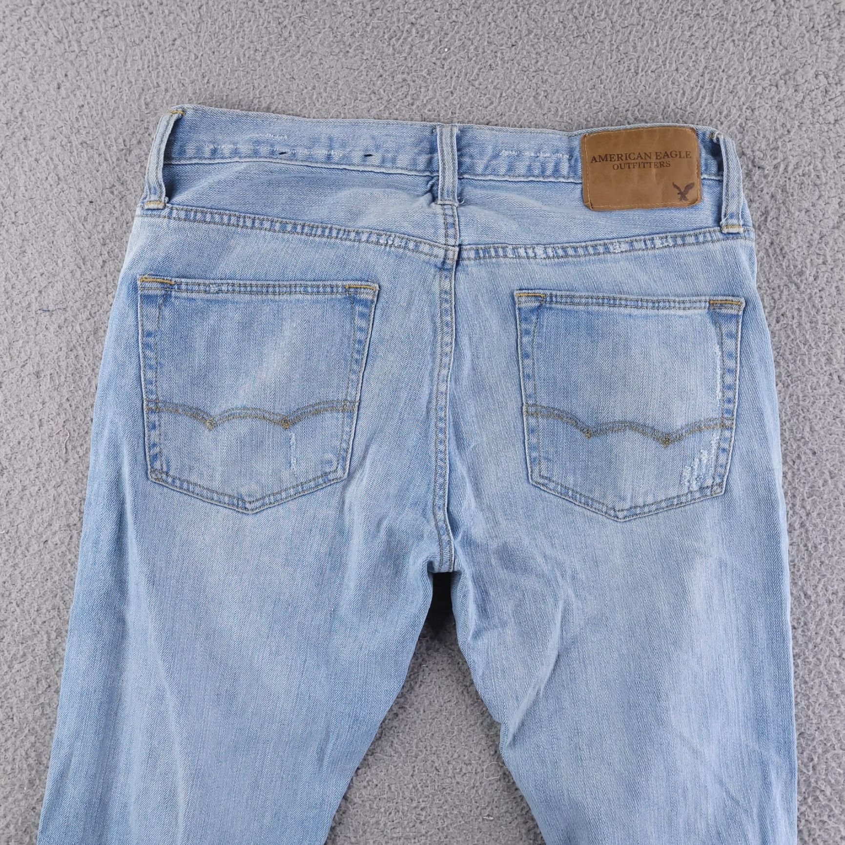 American Eagle Outfitters American Eagle Jeans Mens 29x31 Blue Distressed Skinny Light Wash Size US 29 - 7 Thumbnail