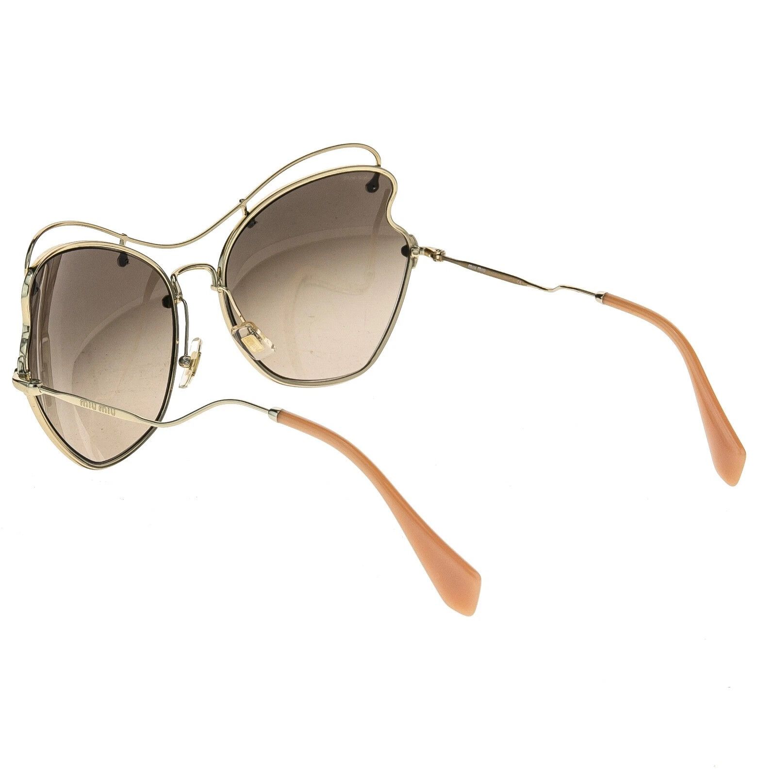 Miu Miu MIU MIU MU56RS SCENIQUE Butterfly 56R Gold Brown Sunglasses Size ONE SIZE - 8 Thumbnail