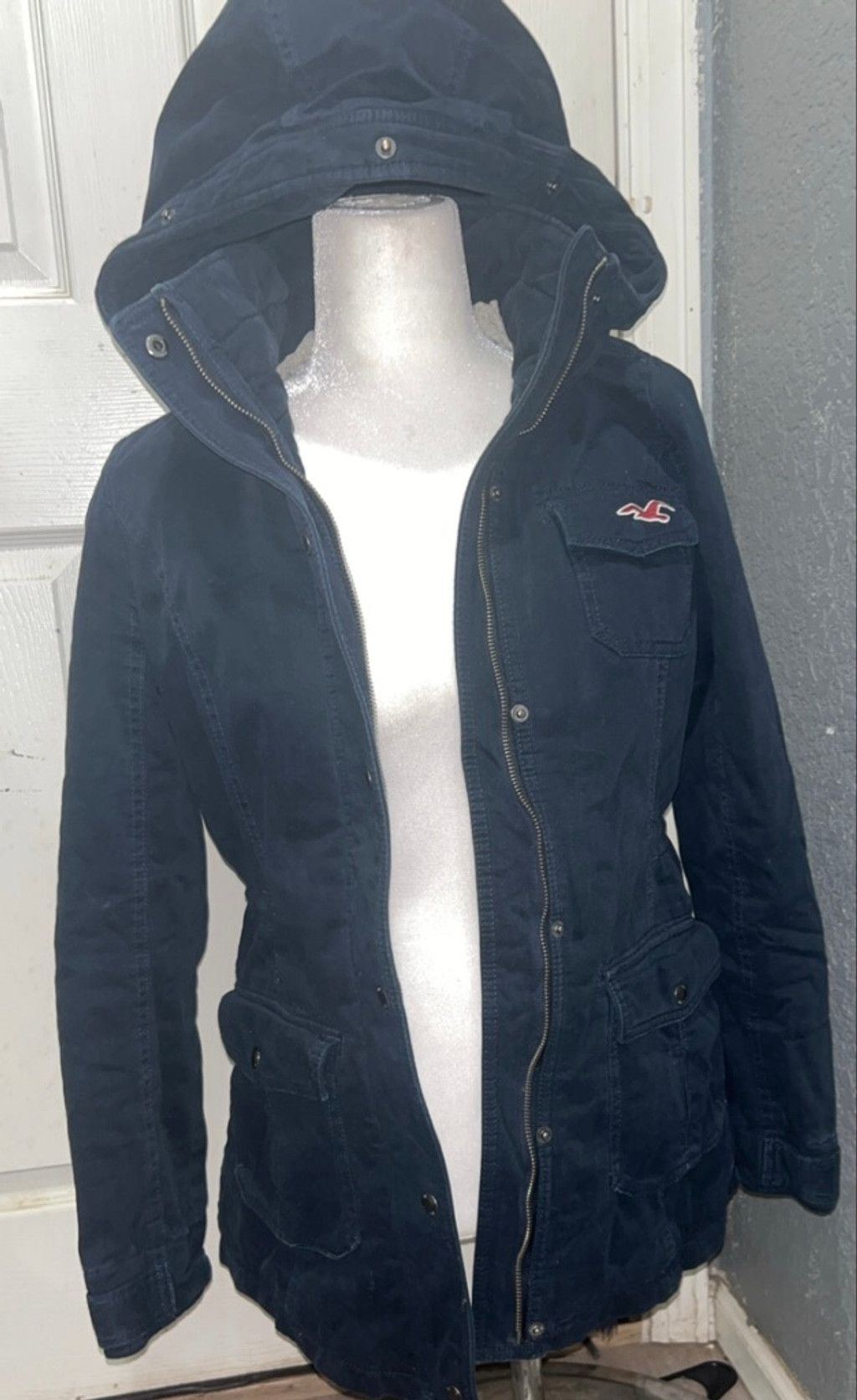 Hollister Hollister Navy Utility Jacket w Beige Sherpa Lining, Size M Size M / US 6-8 / IT 42-44 - 6 Thumbnail