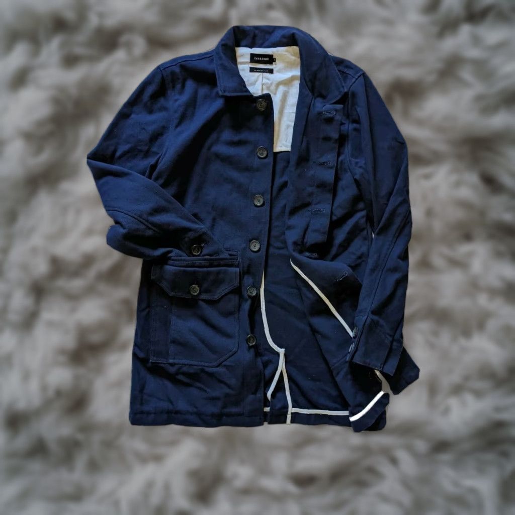 Zanerobe Zanerobe Chore Hunting Field Jacket Navy Blue Canvas XL Men Coat Size US XL / EU 56 / 4 - 1 Thumbnail