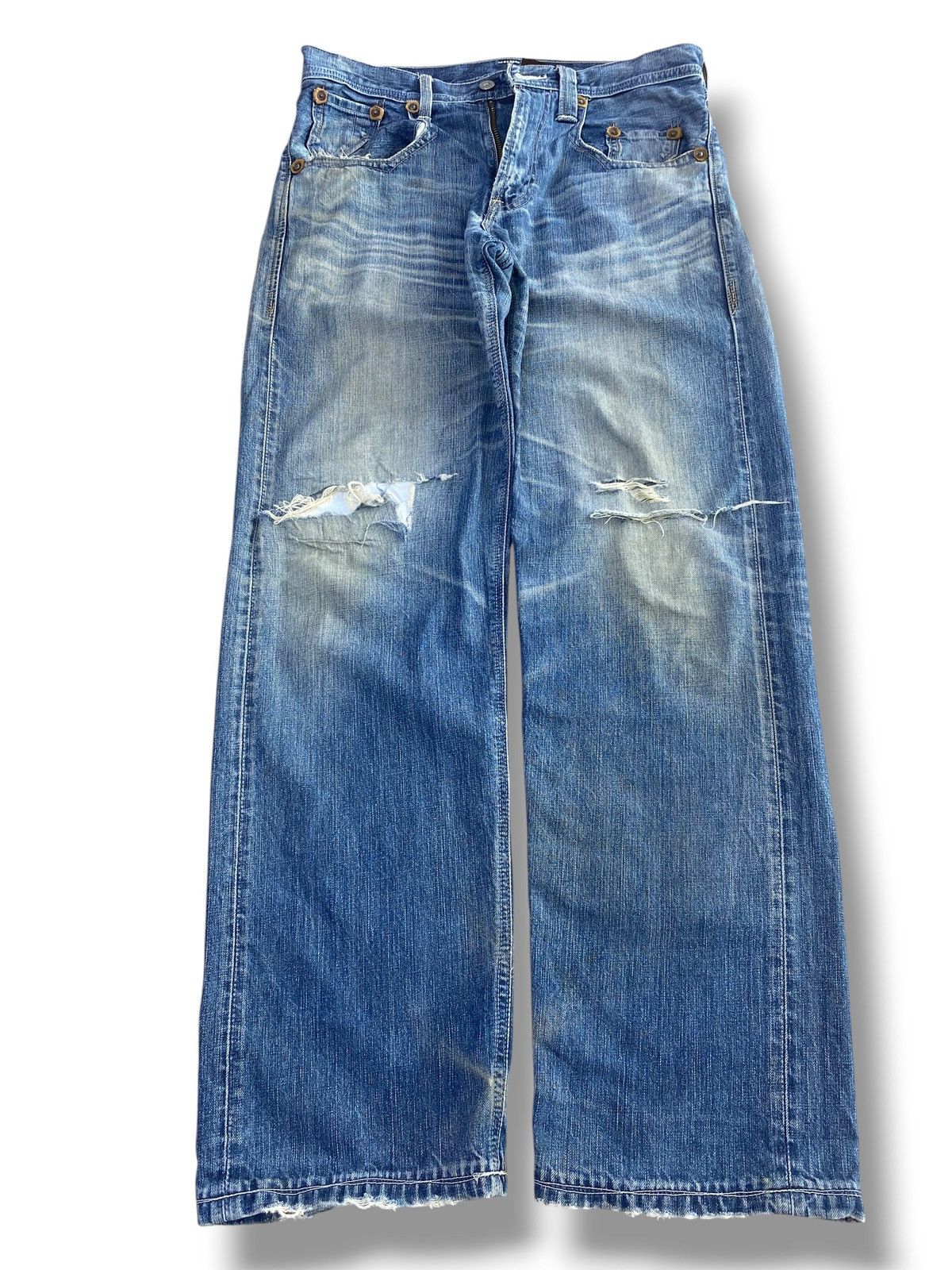 Levi's Vintage Levi’s 503 Whiskers Ripped Style Loose Jeans Size US 34 / EU 50 - 1 Thumbnail