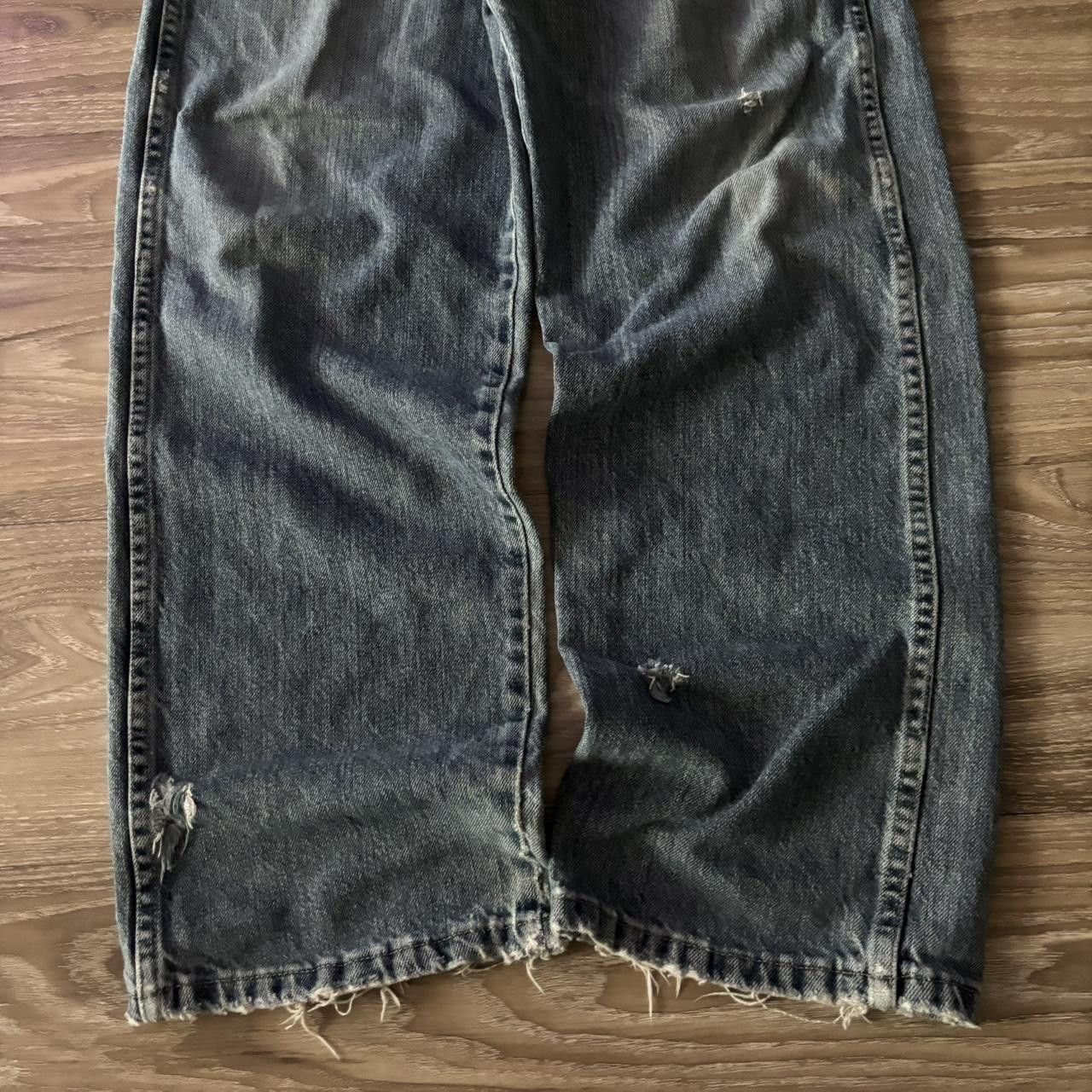 Vintage Crazy Vintage Y2K/2000s Grunge Dark Wash Distressed Denim Jeans! 38x32 Size US 38 / EU 54 - 6 Thumbnail