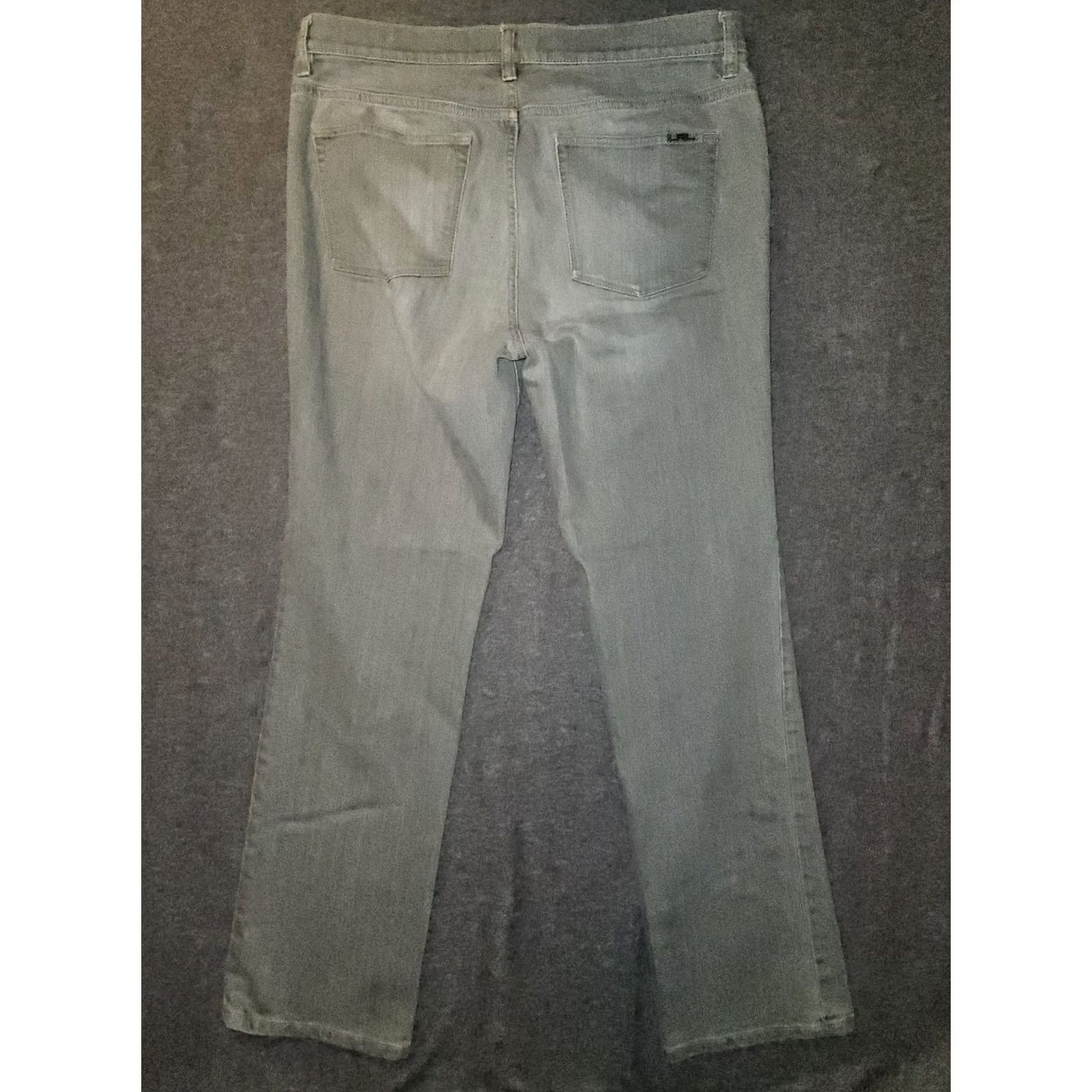 Ralph Lauren LRL Jeans Women's Straight Leg Mid Rise Gray Logo 14 Regular Denim Pants City PreppyMens? No, Women. Size 36" / US 14 / IT 50 - 7 Thumbnail