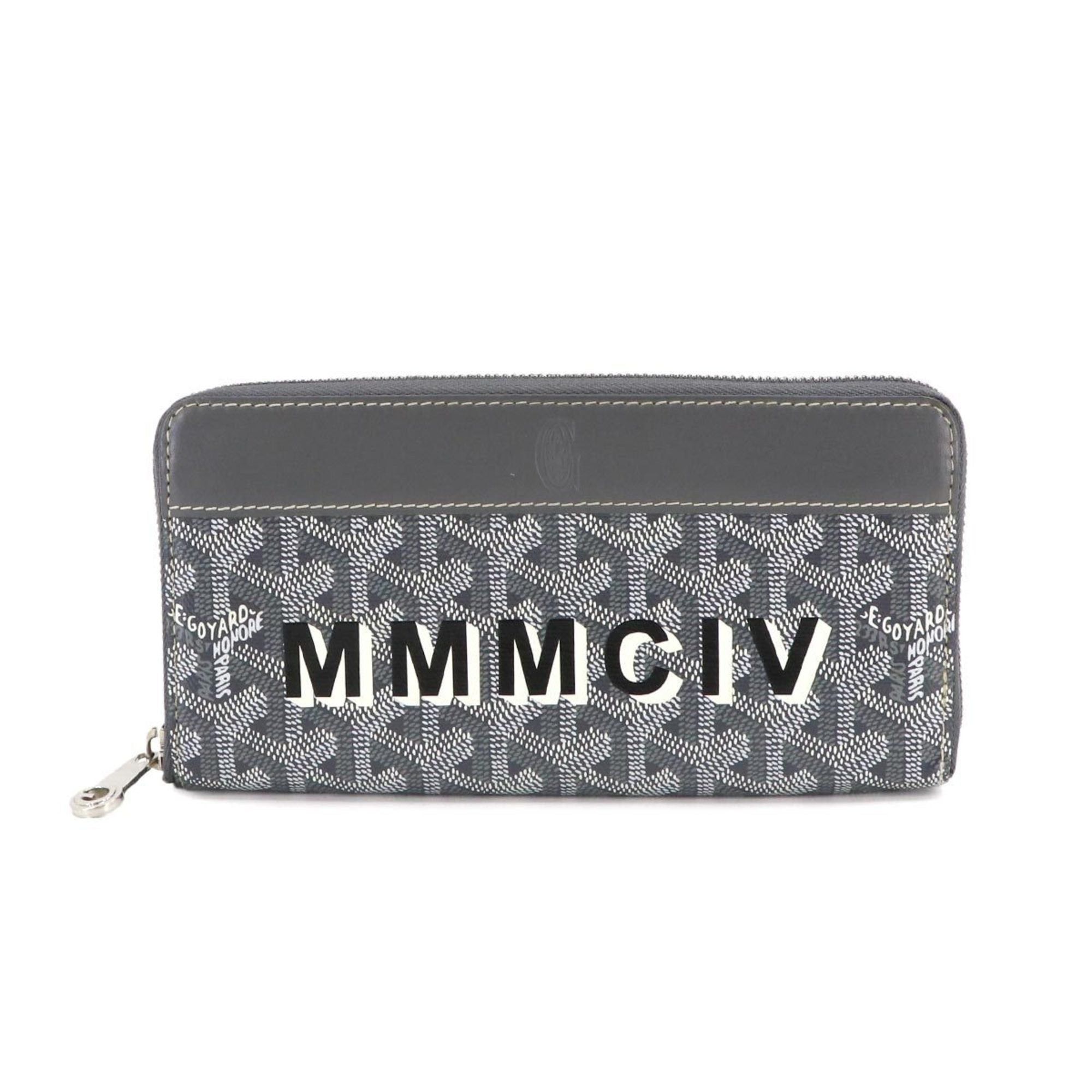 image of Goyard Matignon Zip Gm Round Long Wallet Leather Grey Apmzip, Women's