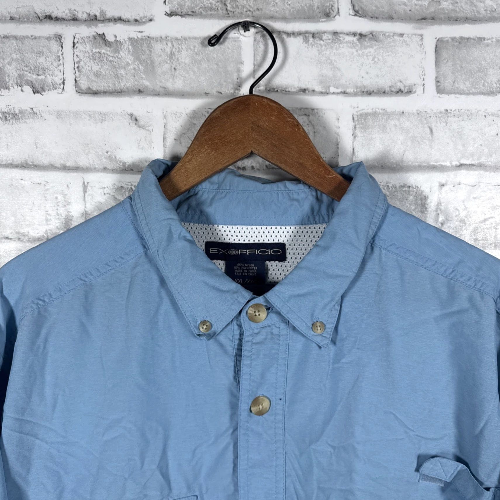 ExOfficio Exofficio Shirt Button-Up Mens XXL Blue Fishing Button-Down Collar Long Sleeve Size US XXL / EU 58 / 5 - 2 Thumbnail
